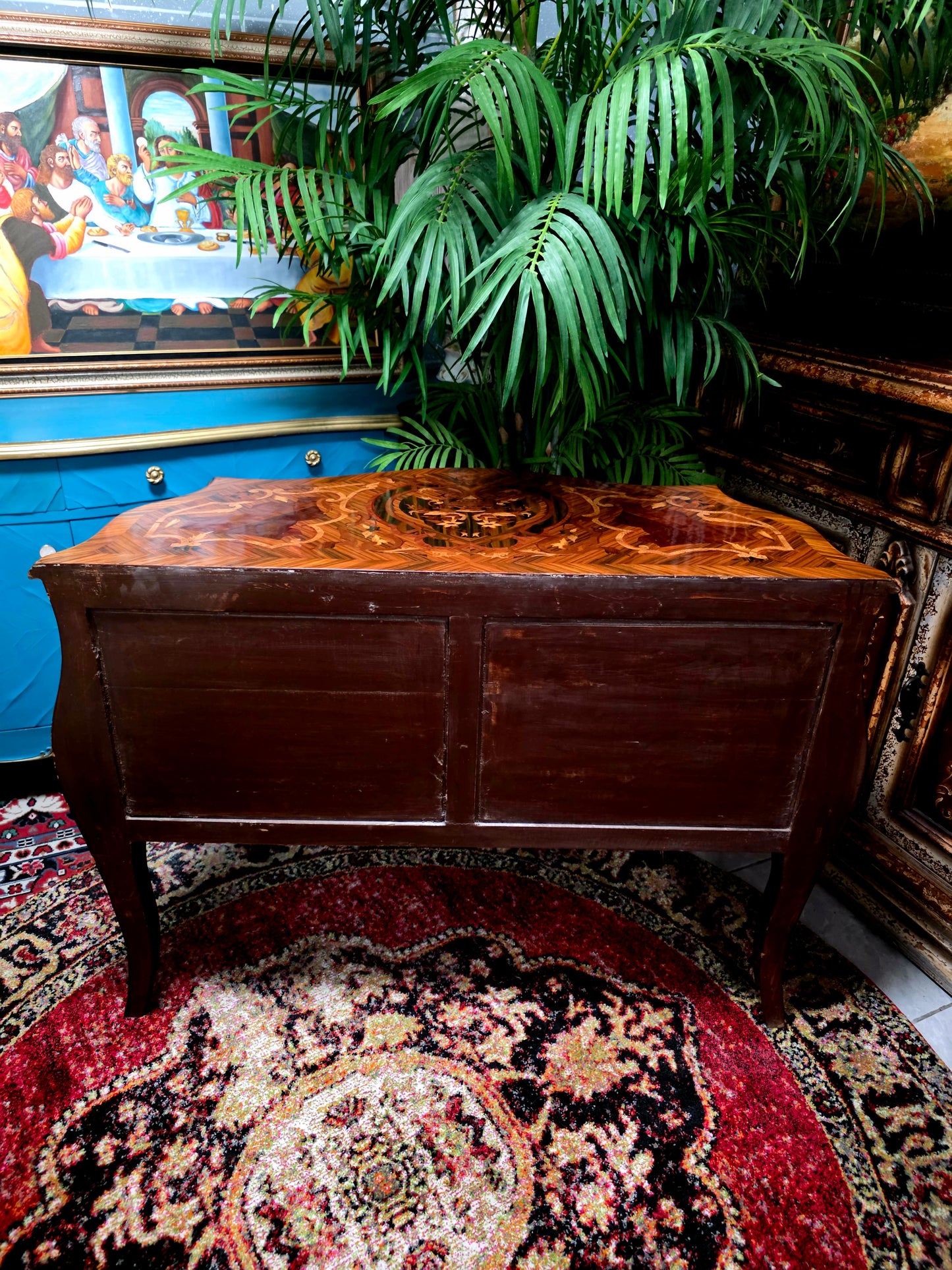 ⚜️Bombé francés con marquetería e incrustaciones en bronce dorado 🇫🇷