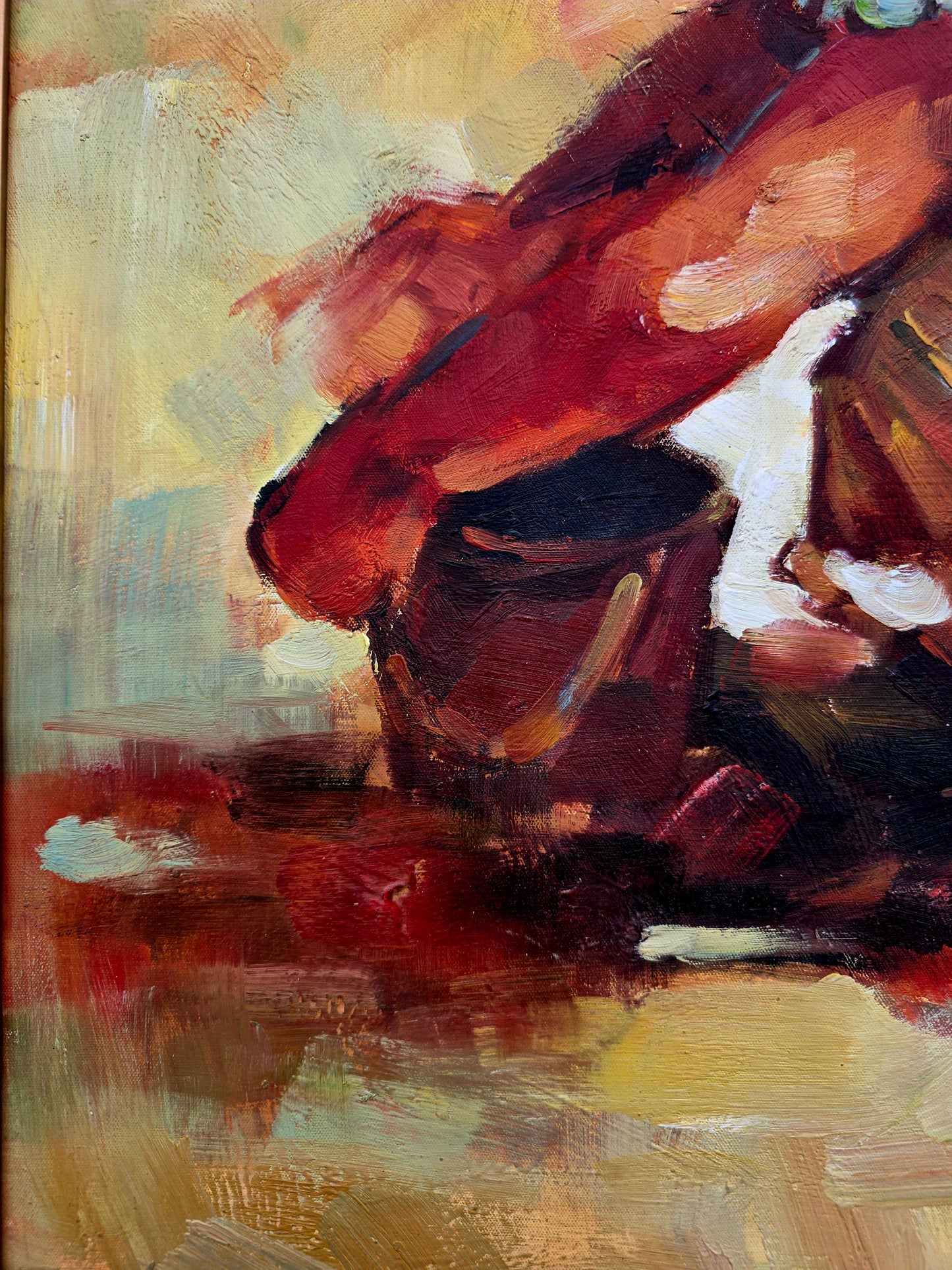 🌺 🖼️Oleo original firmado por Zhong Mao Qing🖌️🎨