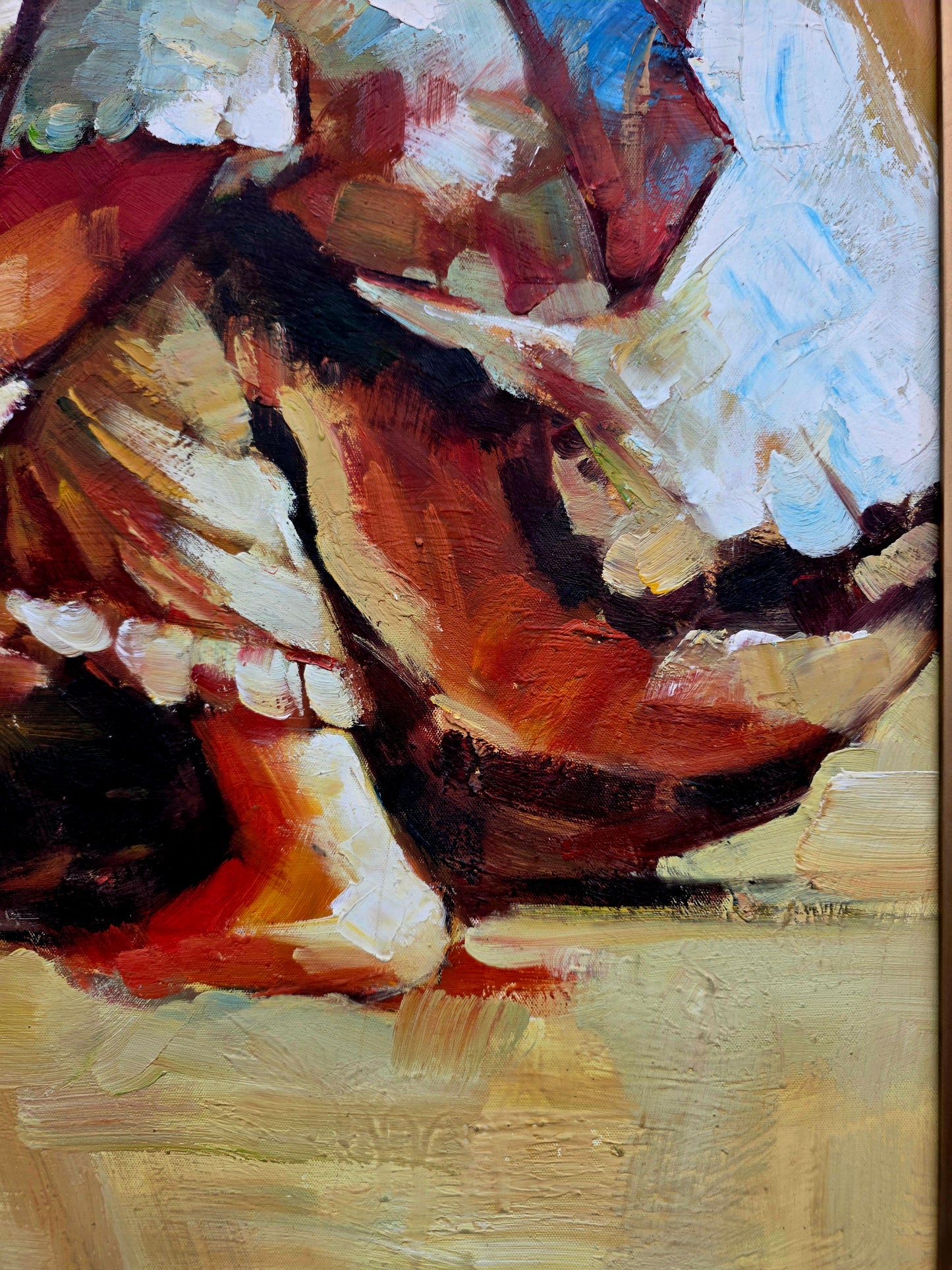 🌺 🖼️Oleo original firmado por Zhong Mao Qing🖌️🎨