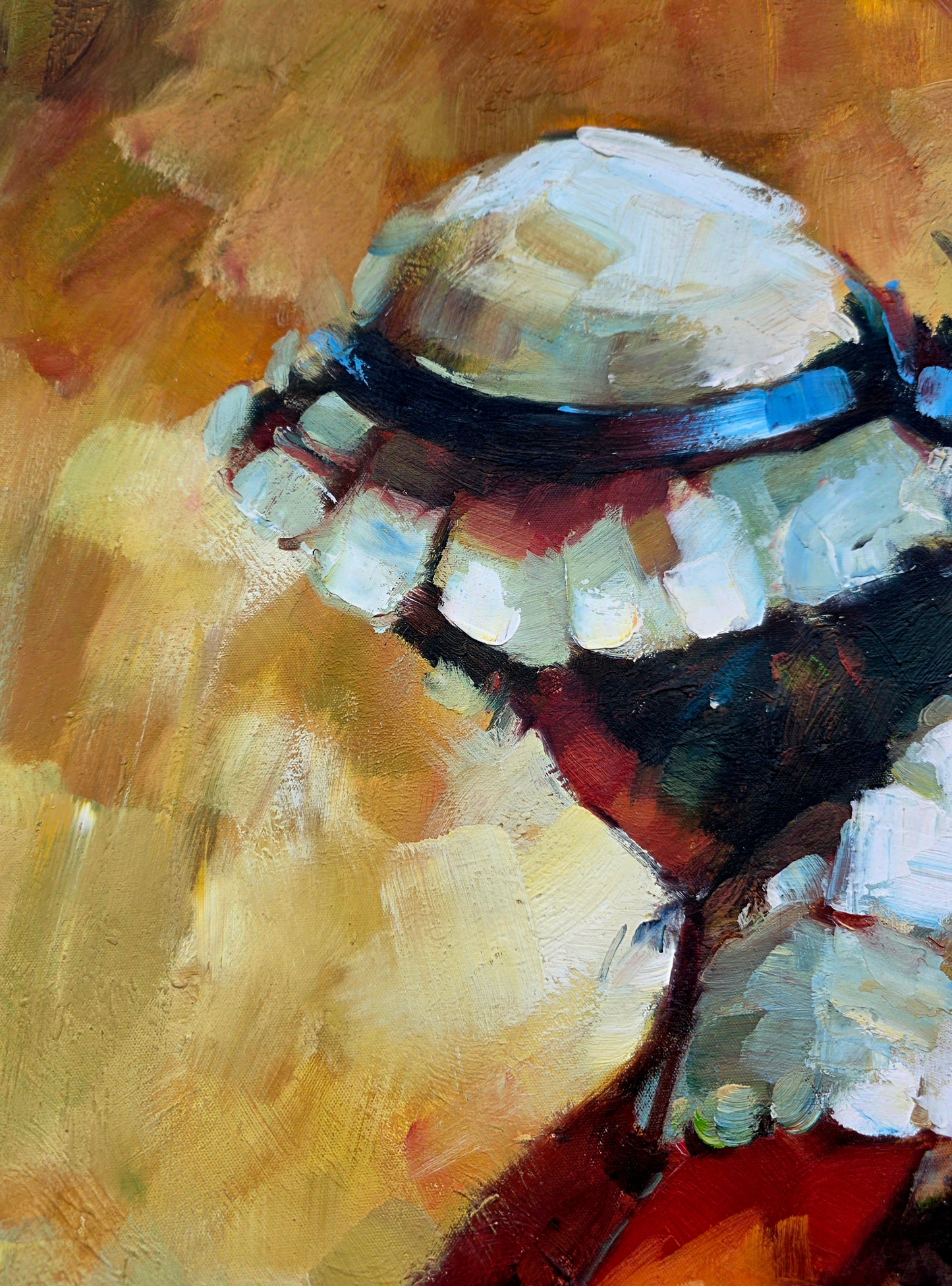 🌺 🖼️Oleo original firmado por Zhong Mao Qing🖌️🎨