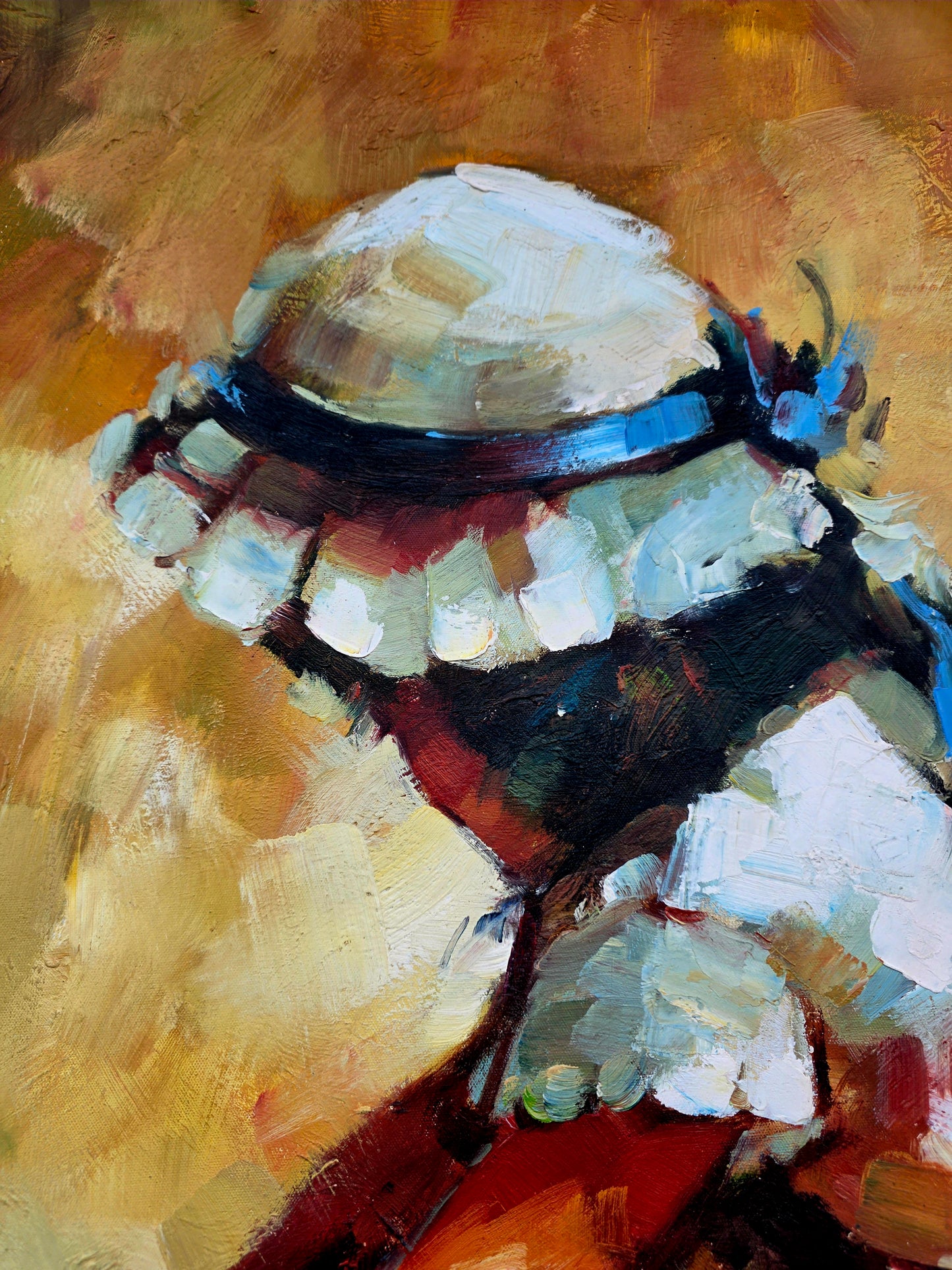 🌺 🖼️Oleo original firmado por Zhong Mao Qing🖌️🎨