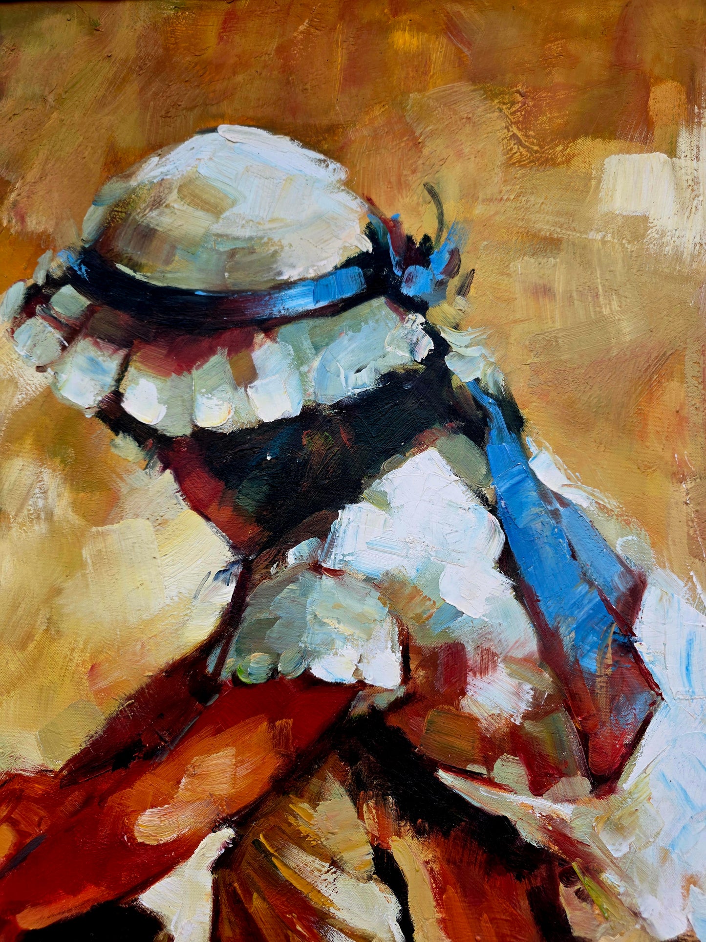 🌺 🖼️Oleo original firmado por Zhong Mao Qing🖌️🎨