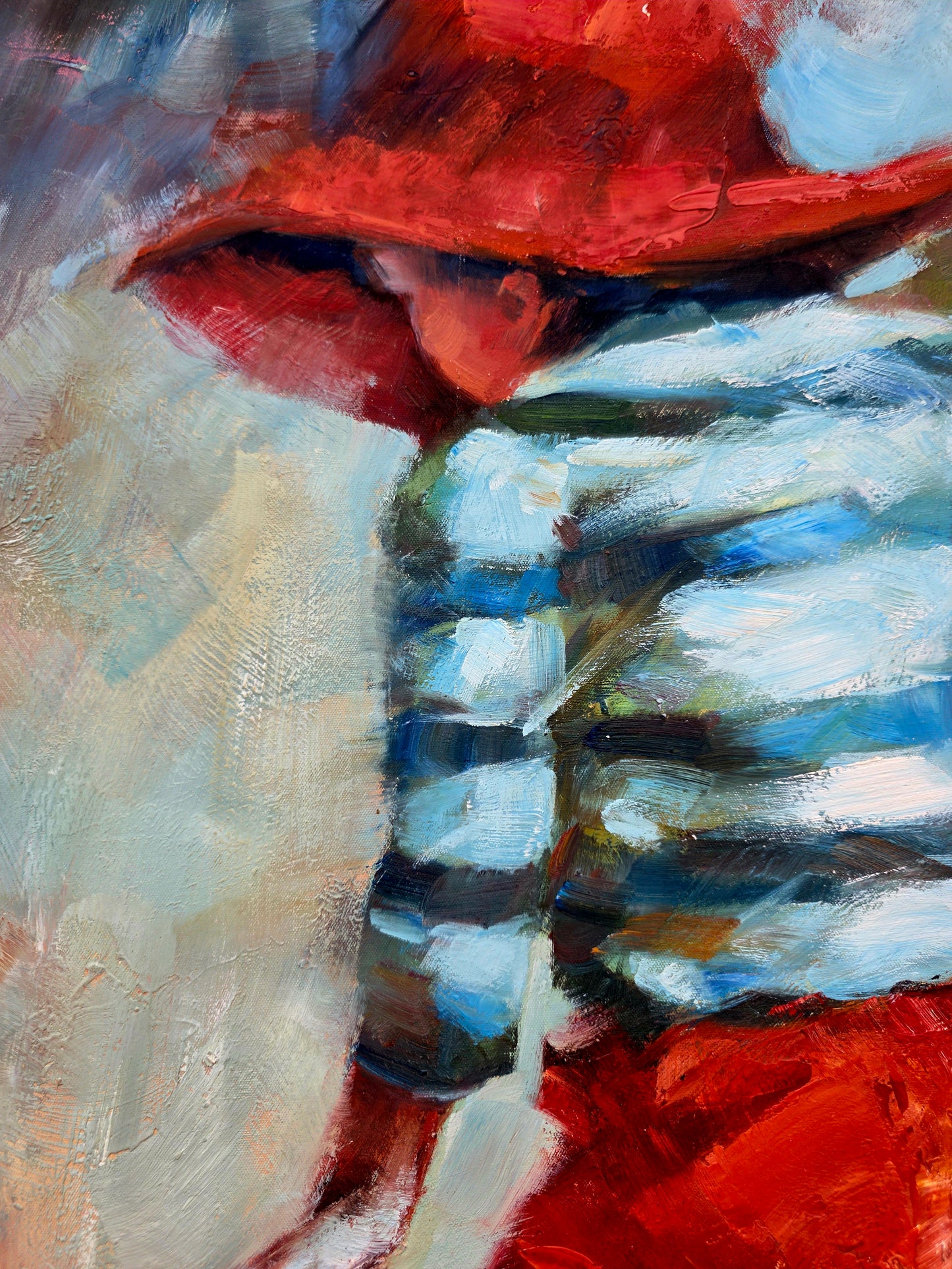 🌺 🖼️Infancia en movimiento – Óleo original firmado por Zhong Mao Qing🖌️🎨