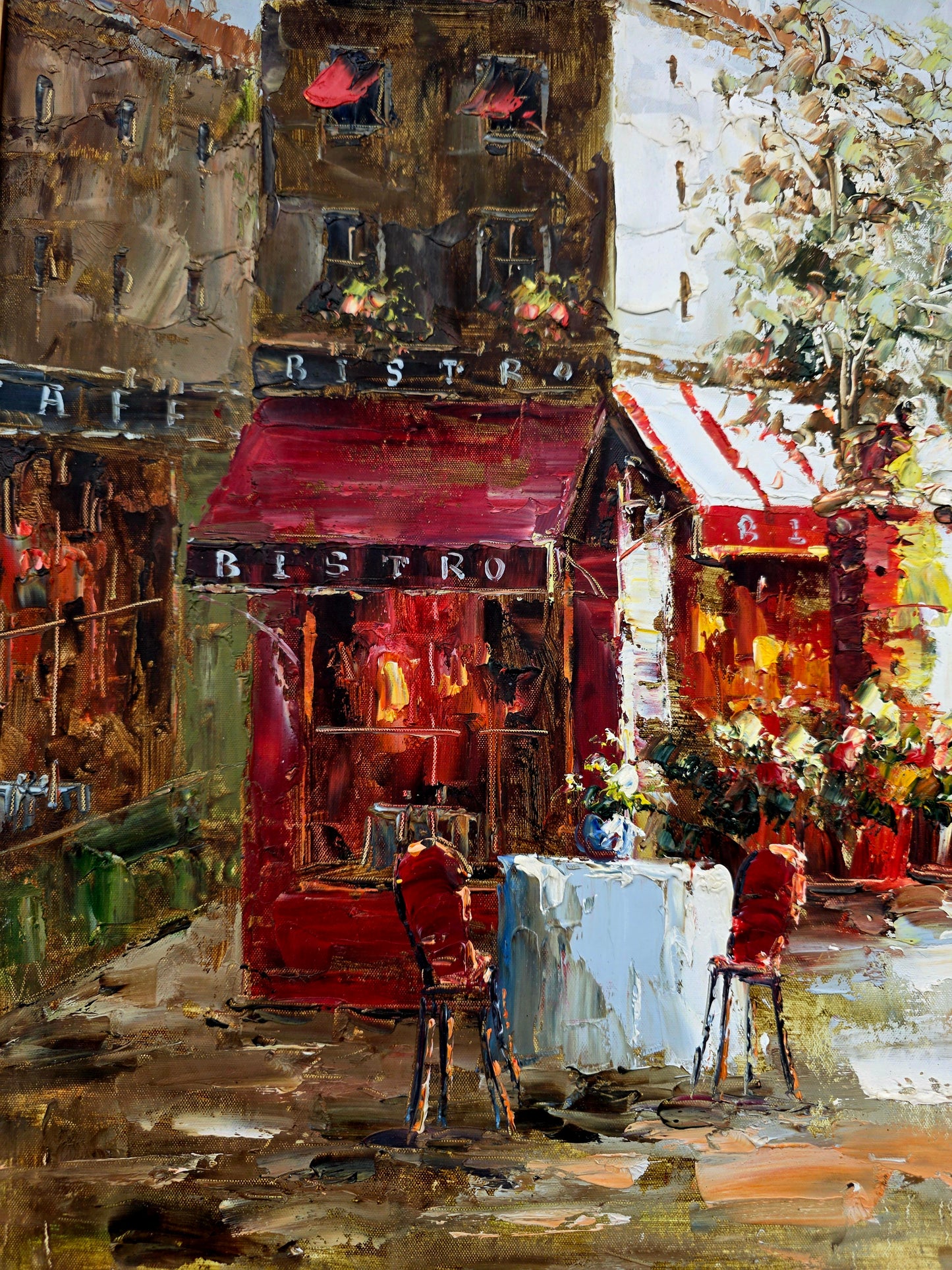 🌺🎨 Escena de cafe parisino en tonos calidos y romanticos🖌️🎨