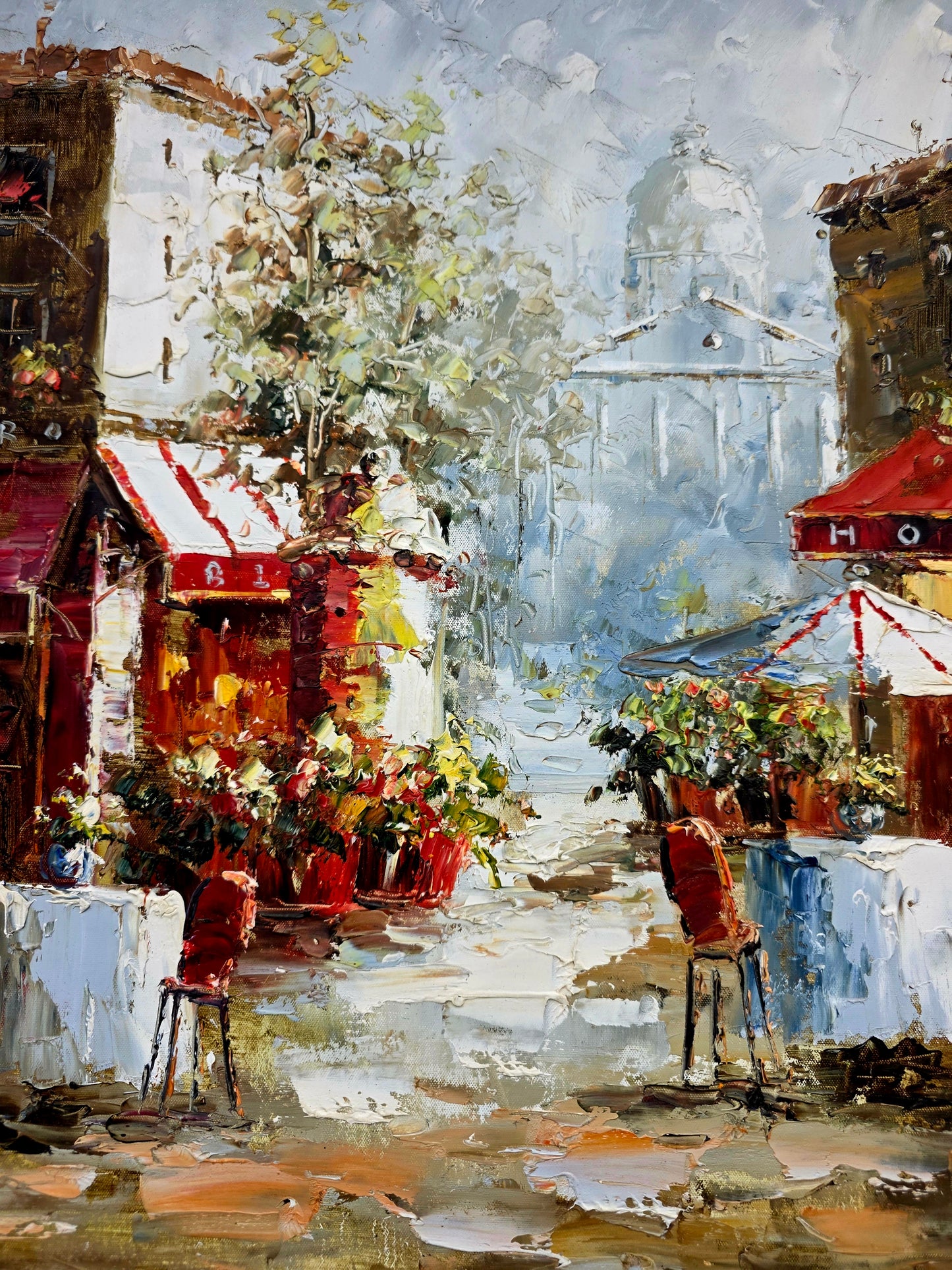 🌺🎨 Escena de cafe parisino en tonos calidos y romanticos🖌️🎨