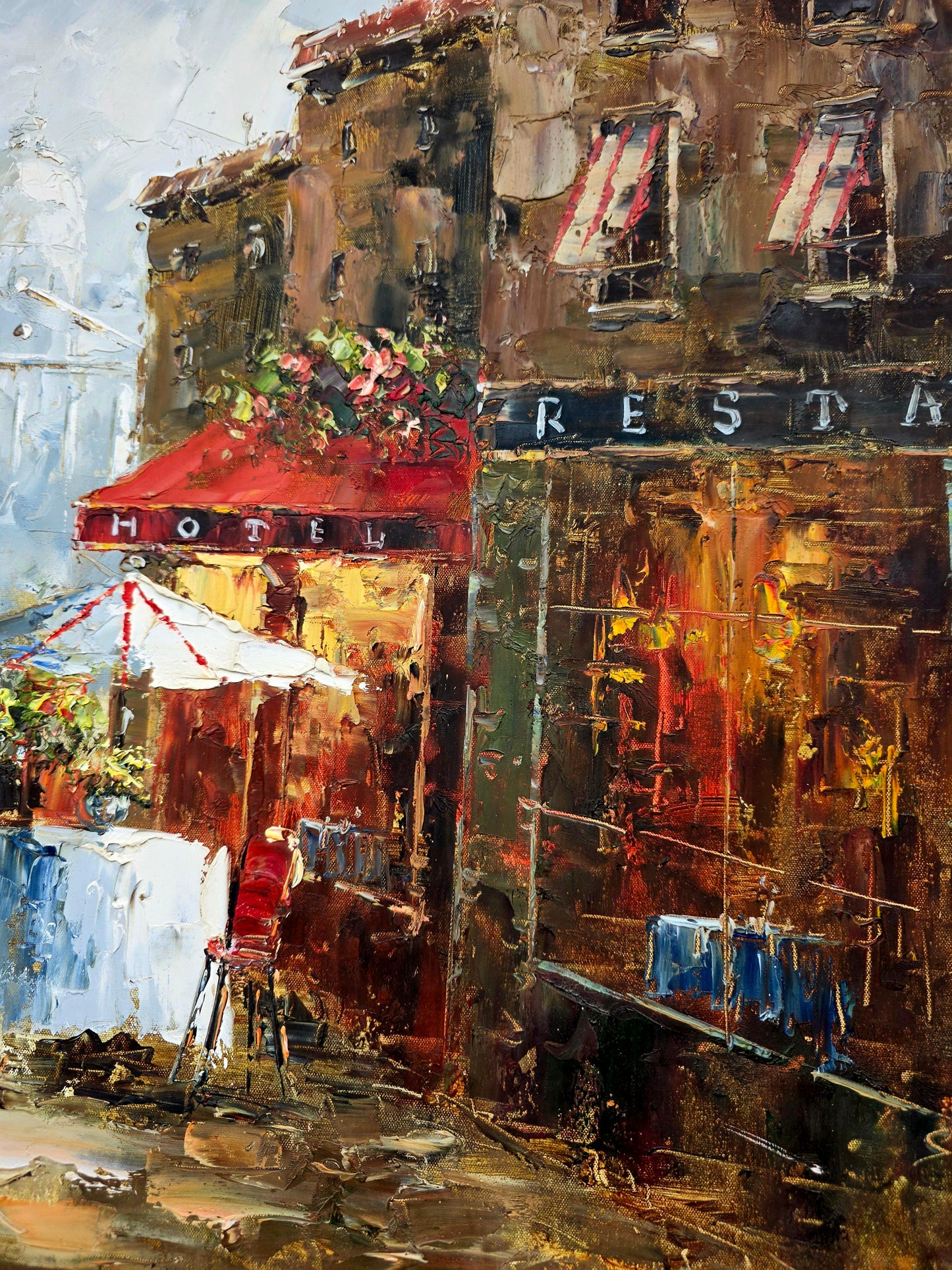 🌺🎨 Escena de cafe parisino en tonos calidos y romanticos🖌️🎨