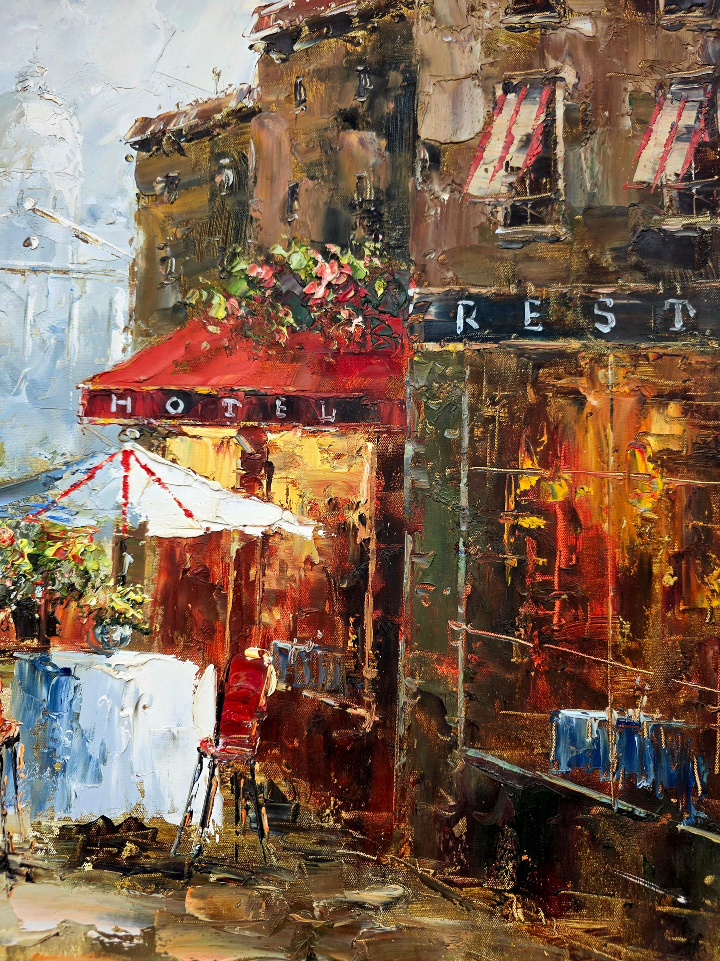 🌺🎨 Escena de cafe parisino en tonos calidos y romanticos🖌️🎨