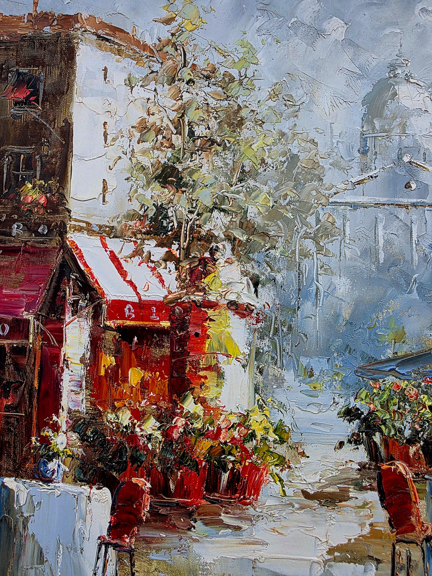 🌺🎨 Escena de cafe parisino en tonos calidos y romanticos🖌️🎨