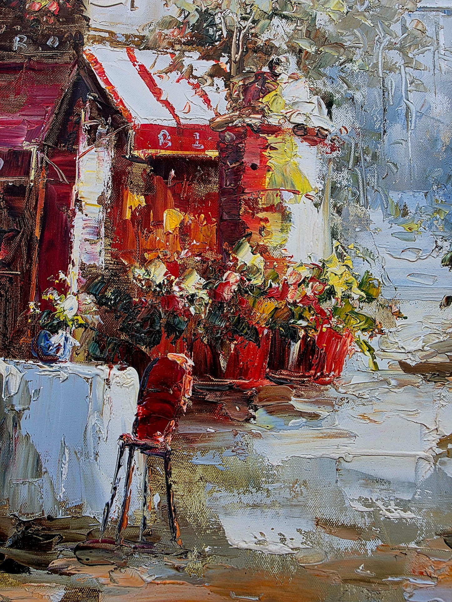 🌺🎨 Escena de cafe parisino en tonos calidos y romanticos🖌️🎨