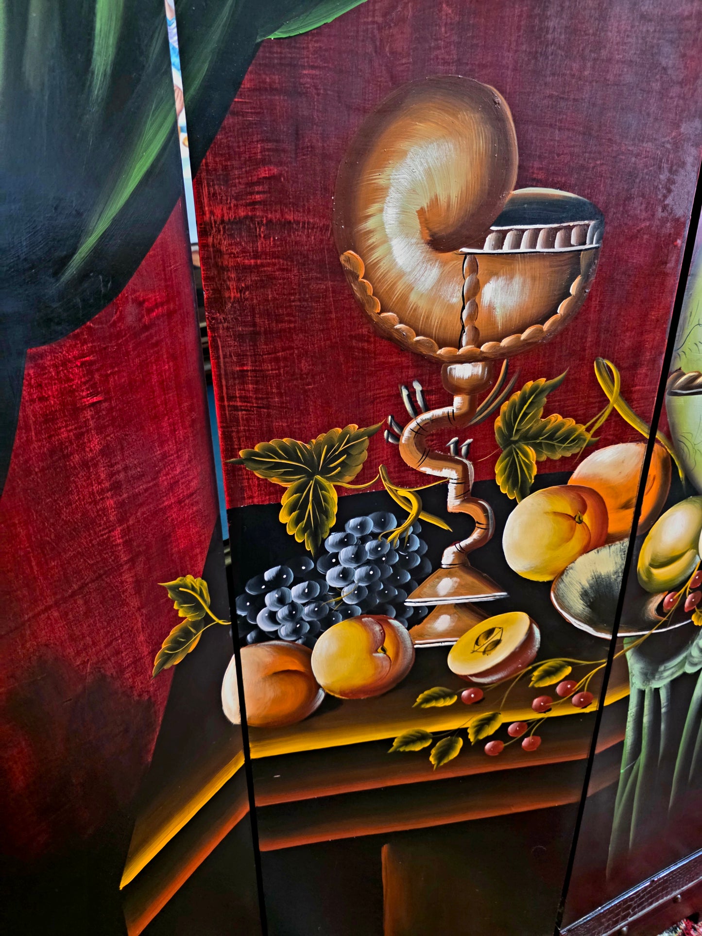 🌺🔱 Biombo / Separador de Ambientes Pintado a Mano – Obra de Arte Funcional 🖌️🎨