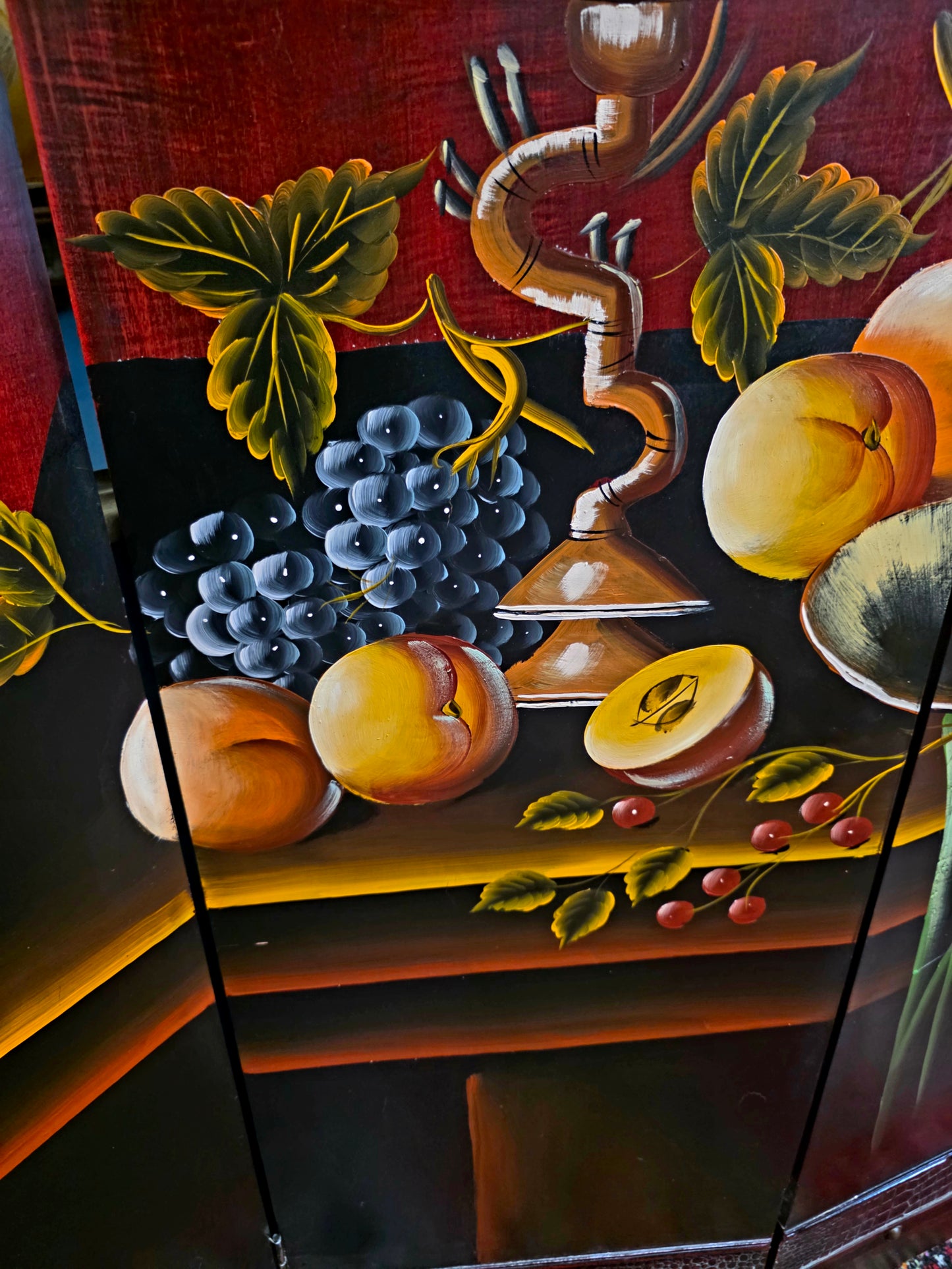 🌺🔱 Biombo / Separador de Ambientes Pintado a Mano – Obra de Arte Funcional 🖌️🎨