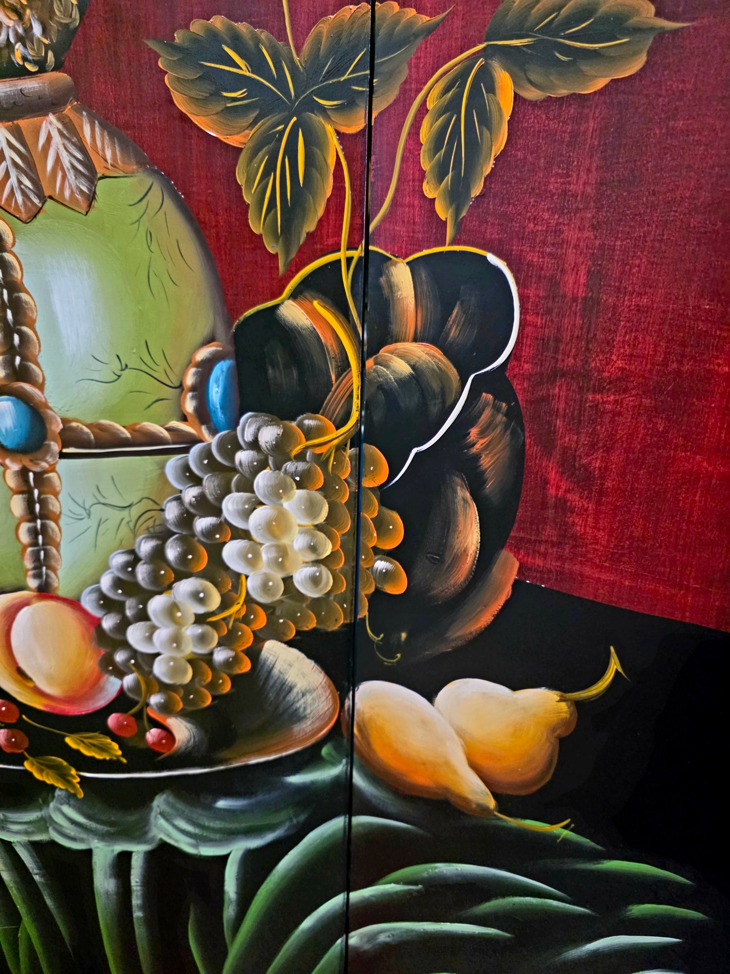 🌺🔱 Biombo / Separador de Ambientes Pintado a Mano – Obra de Arte Funcional 🖌️🎨