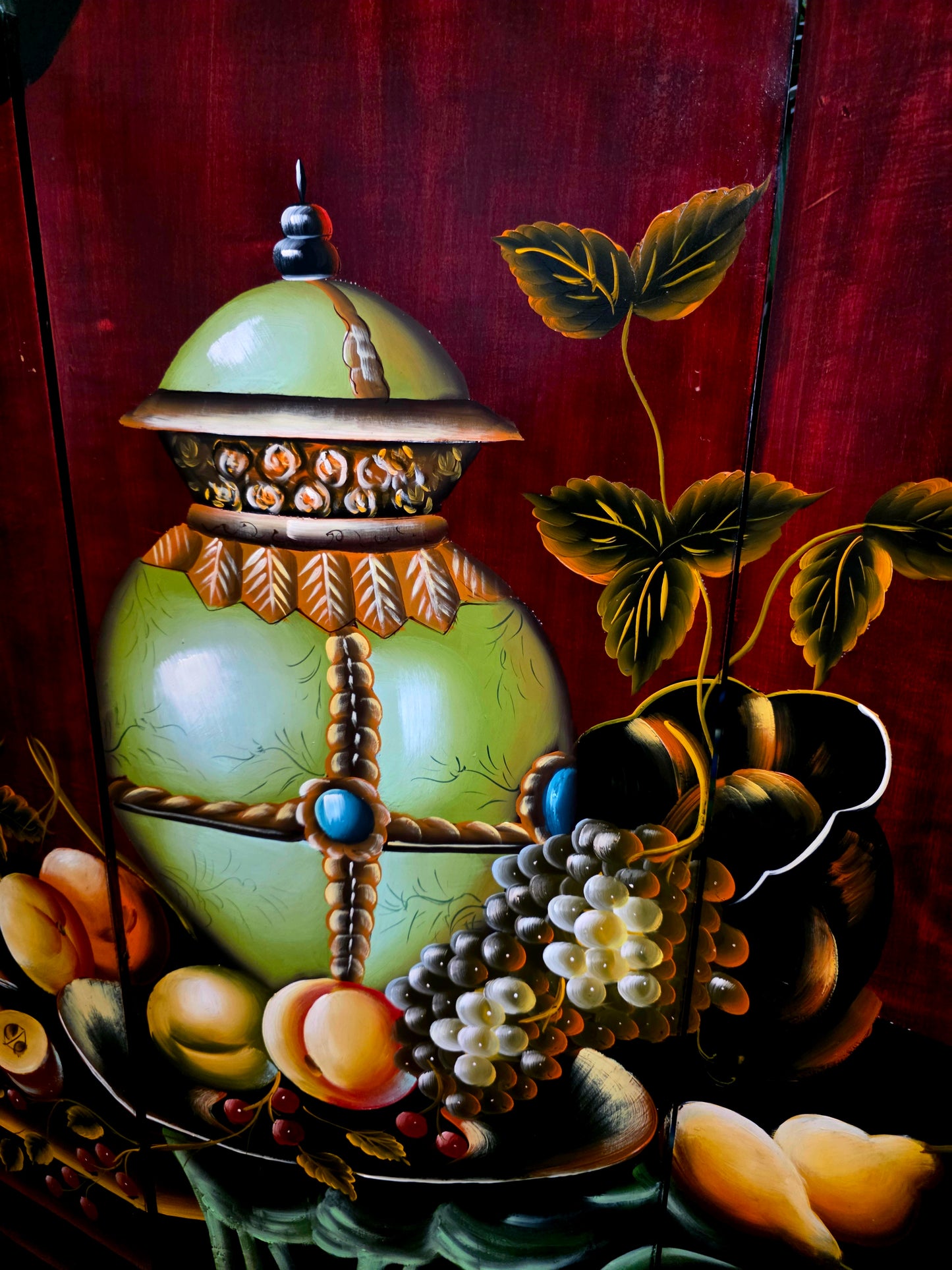 🌺🔱 Biombo / Separador de Ambientes Pintado a Mano – Obra de Arte Funcional 🖌️🎨