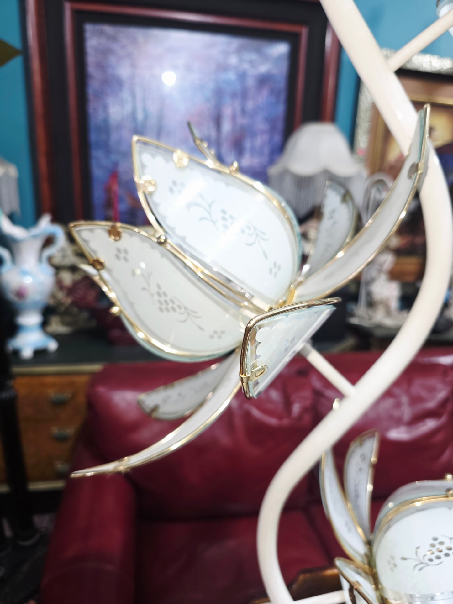 🌸 Pair of Vintage Italian Lotus Flower Lamps – 70s Retro Design ✨