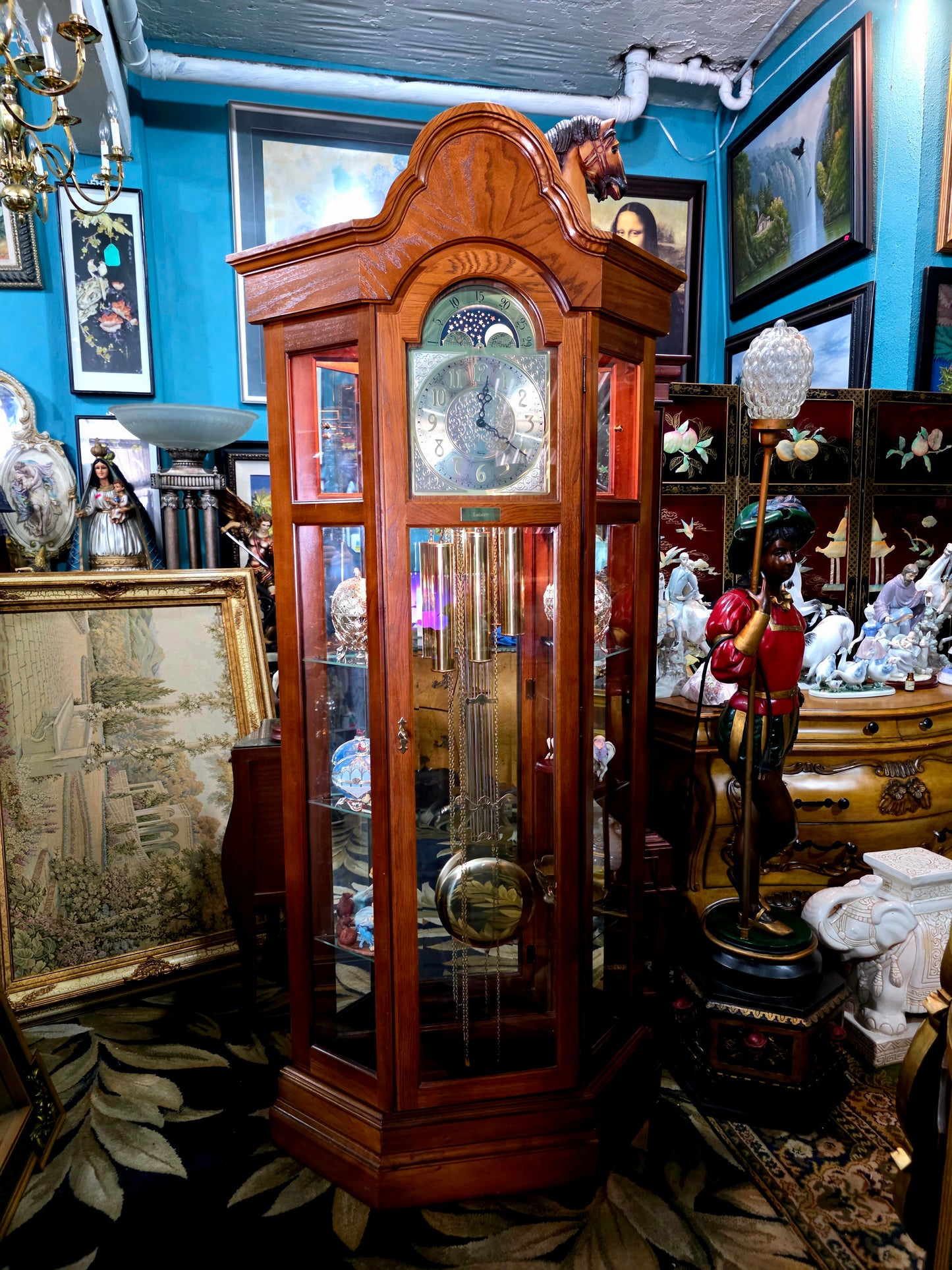 🕰️ Reloj de pie Ridgeway con placa grabada “LACAYO” — Elegancia atemporal y presencia majestuosa 🇺🇸✨