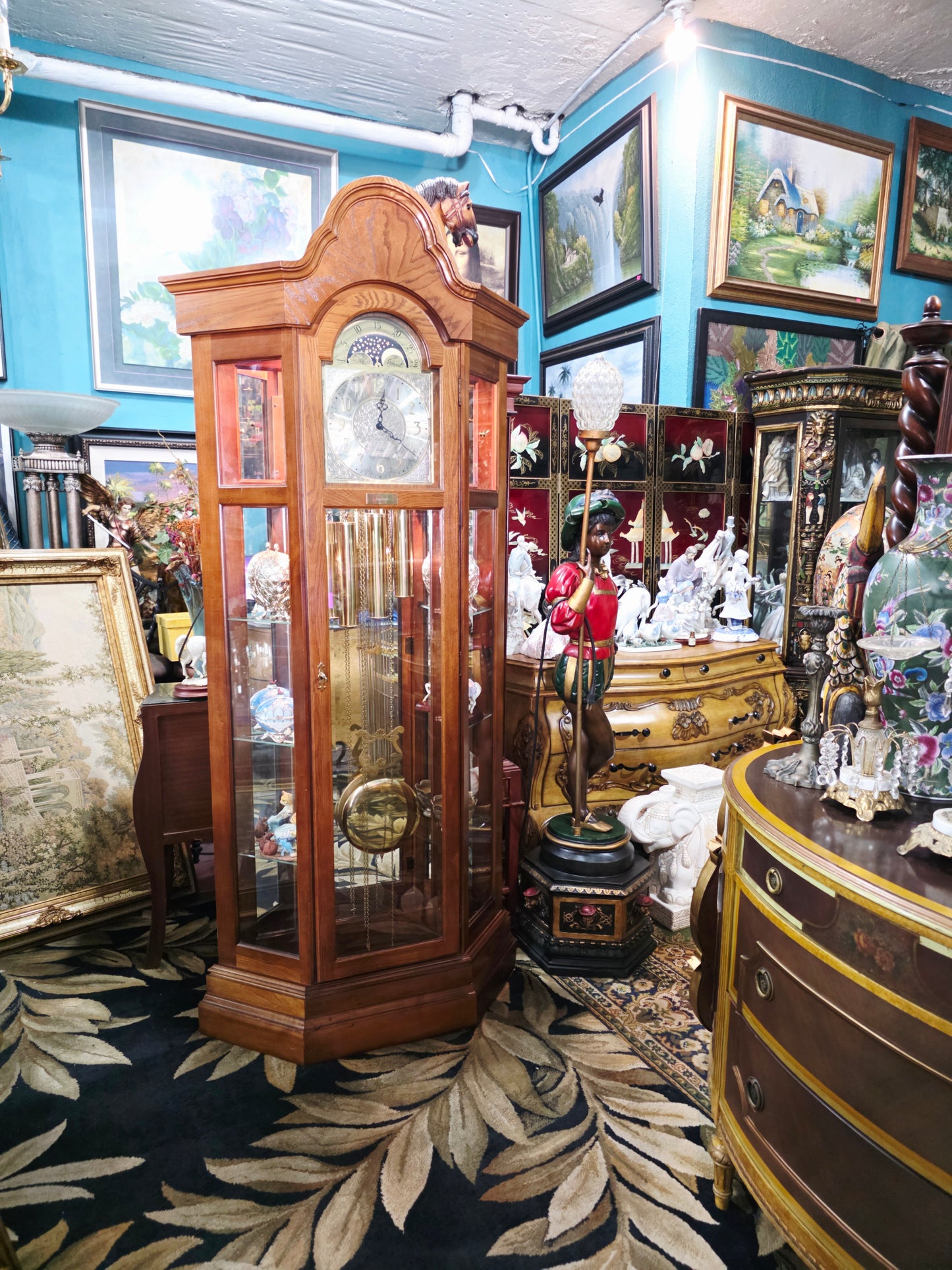 🕰️ Reloj de pie Ridgeway con placa grabada “LACAYO” — Elegancia atemporal y presencia majestuosa 🇺🇸✨