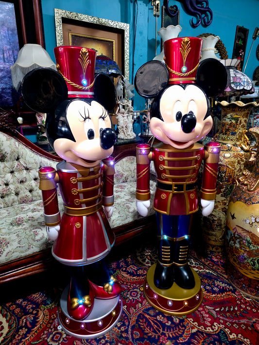 🎄❄️🎄 ✨ Par de Cascanueces Disney: Mickey y Minnie en versión festiva monumental 🎄❄️🎅