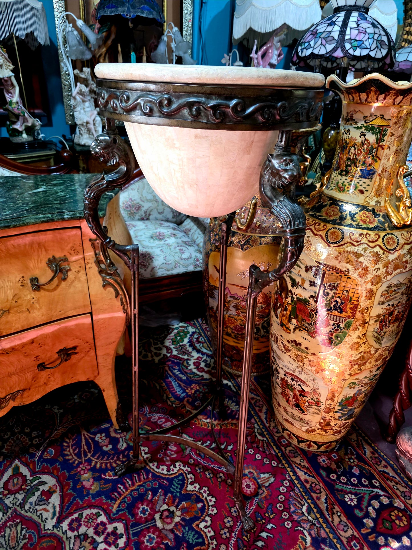 🎉Pedestal de bronce y alabastro de lujo🎉