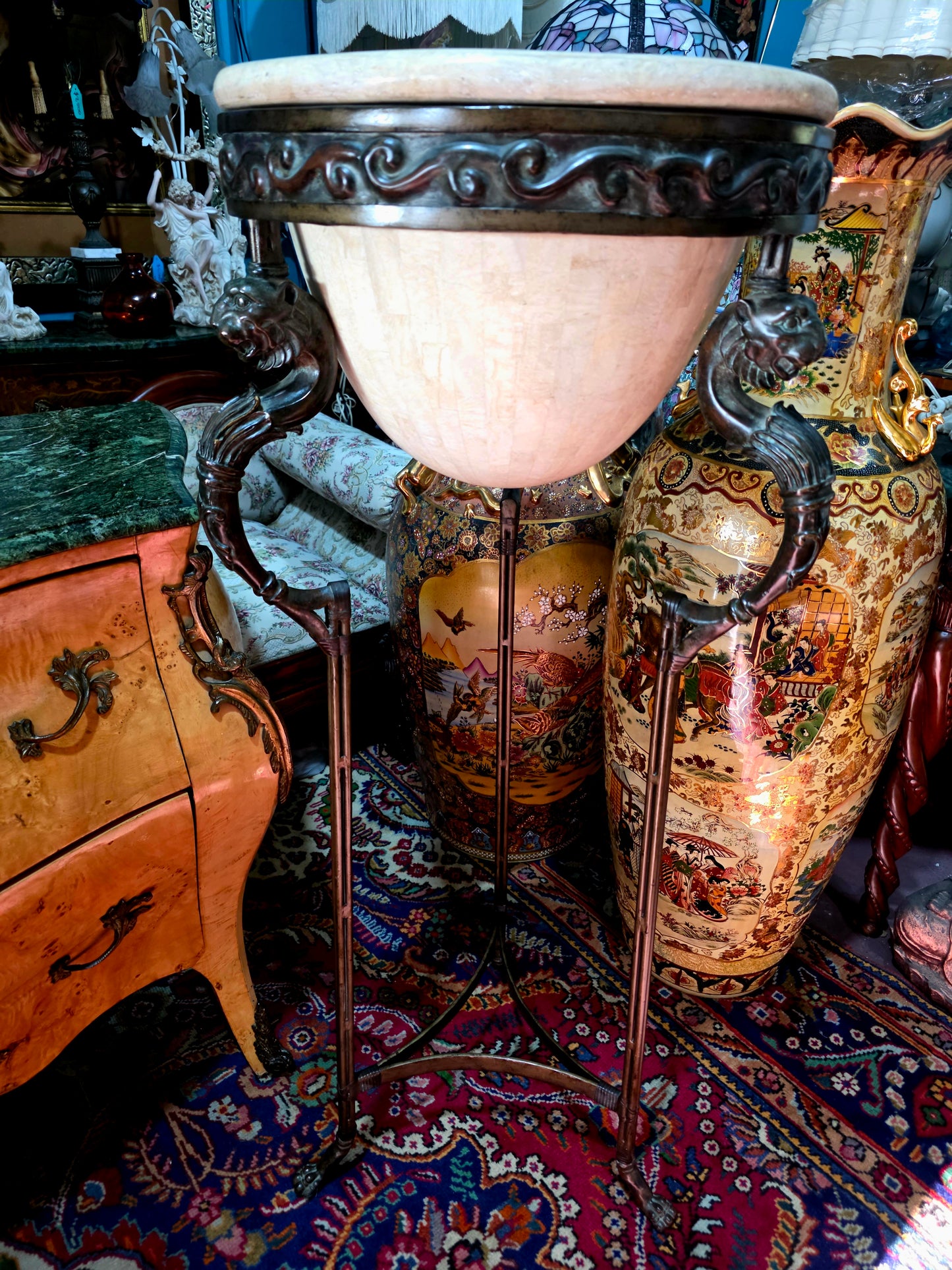 🎉Pedestal de bronce y alabastro de lujo🎉