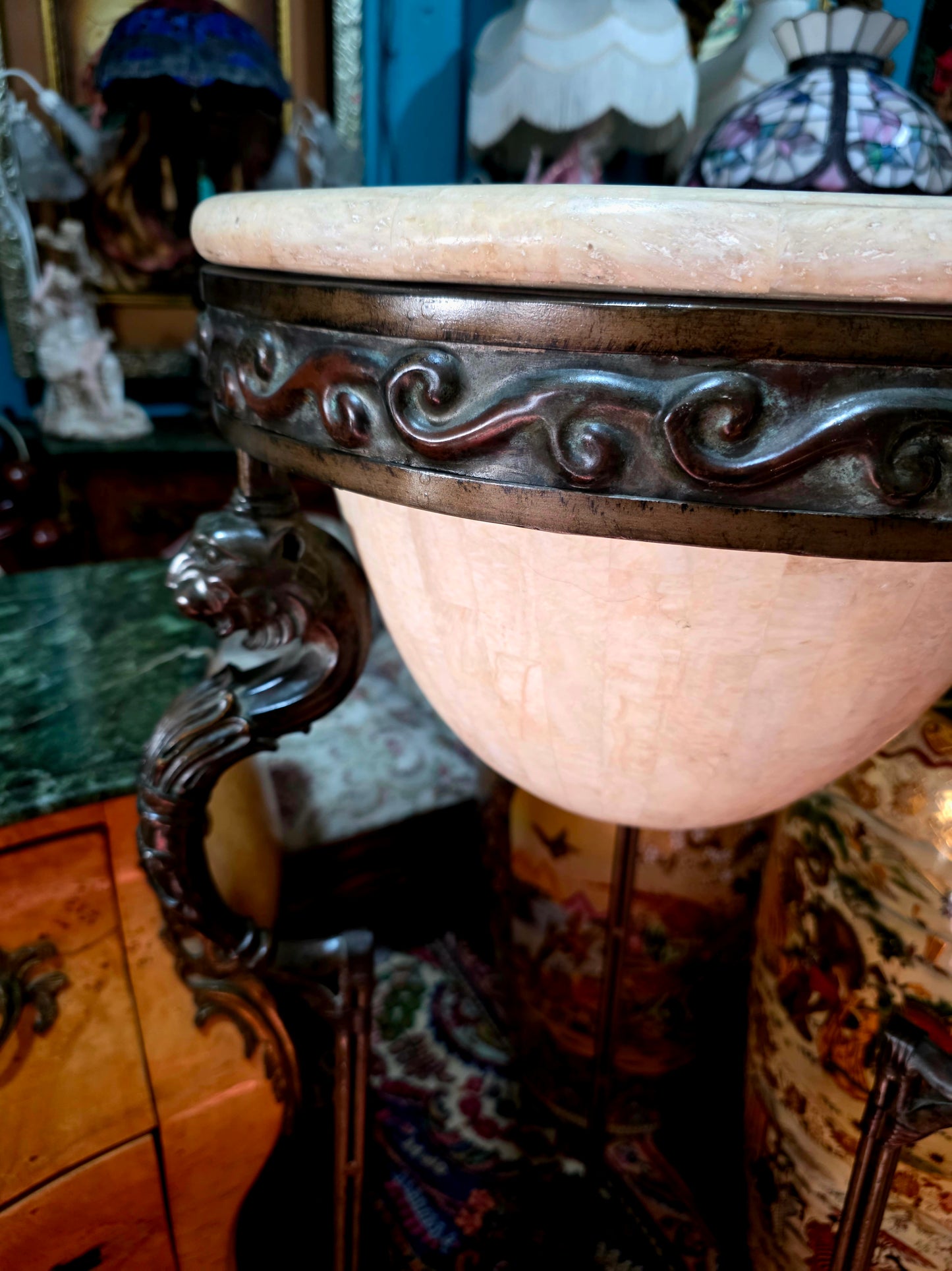 🎉Pedestal de bronce y alabastro de lujo🎉