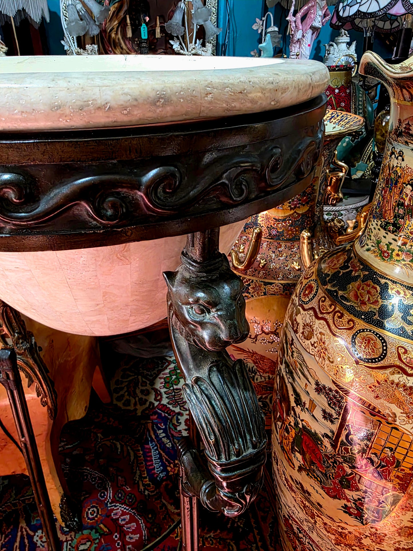 🎉Pedestal de bronce y alabastro de lujo🎉