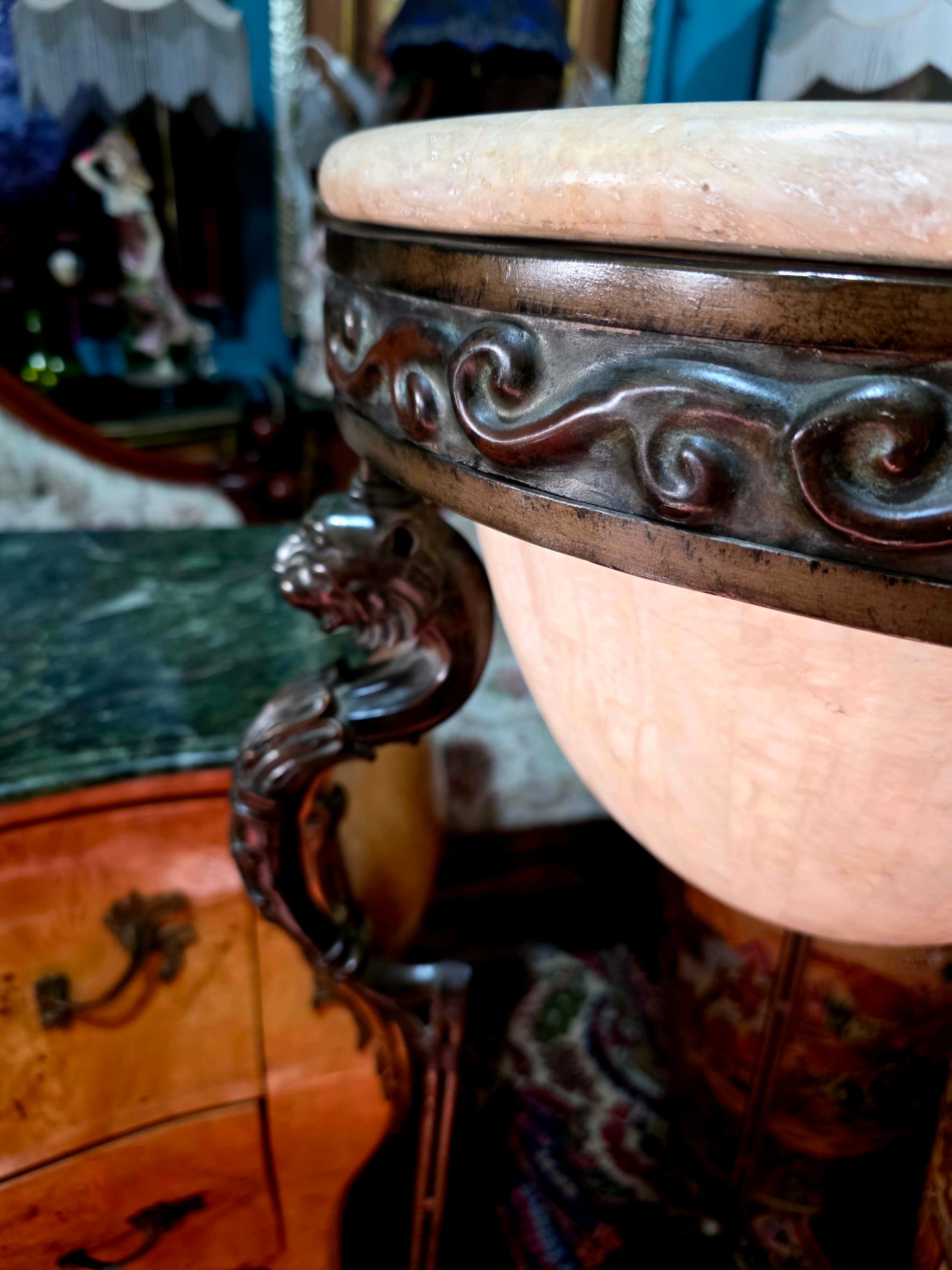 🎉Pedestal de bronce y alabastro de lujo🎉