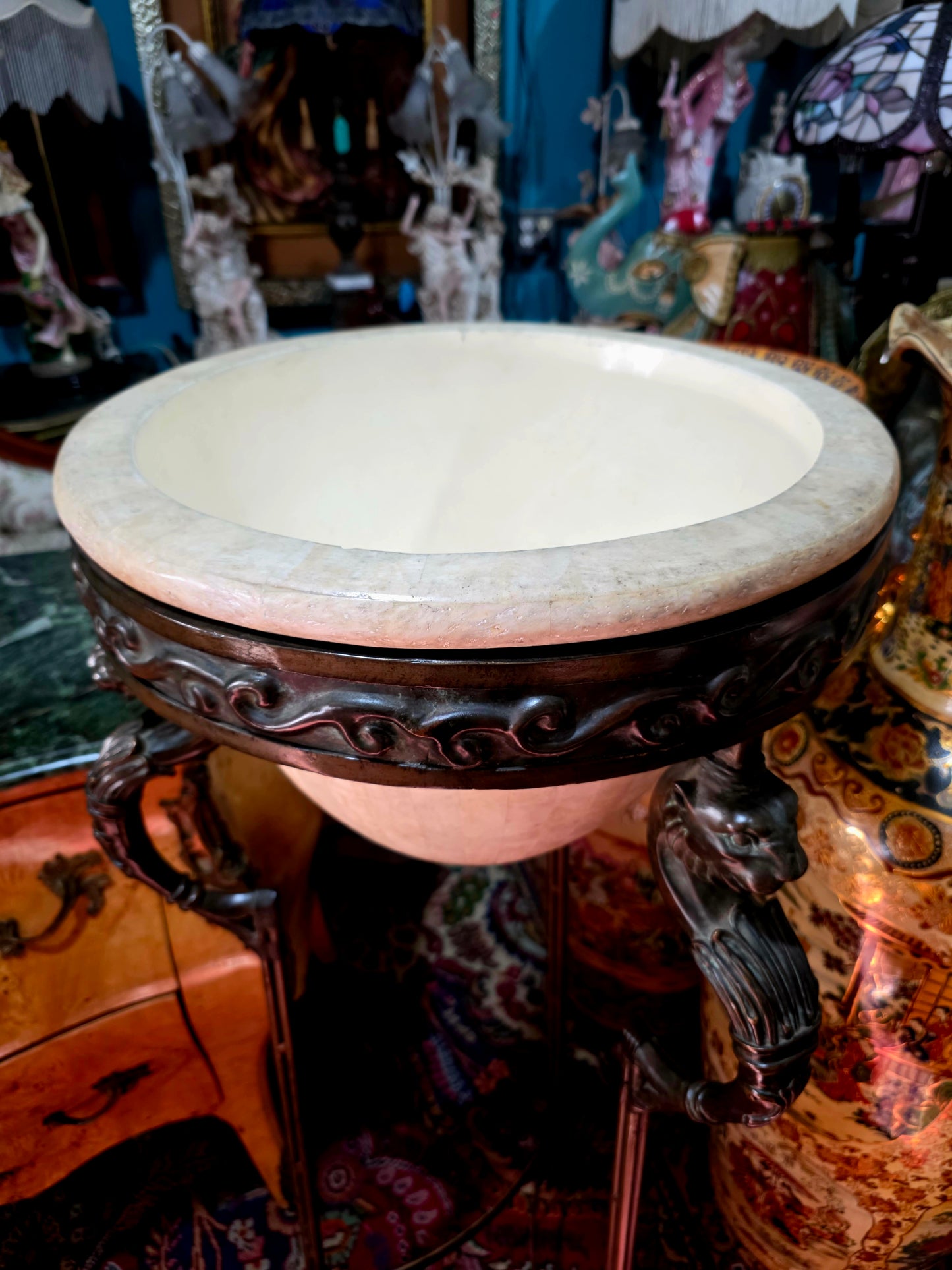 🎉Pedestal de bronce y alabastro de lujo🎉