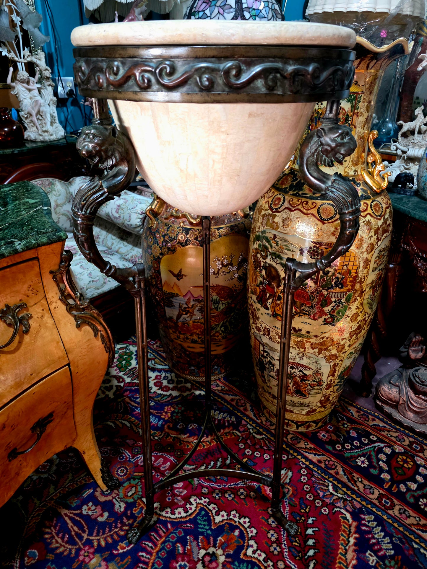 🎉Pedestal de bronce y alabastro de lujo🎉