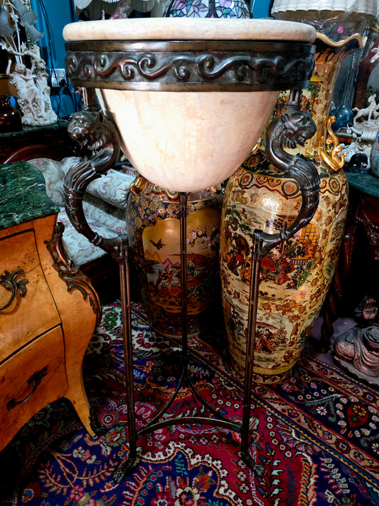 🎉Pedestal de bronce y alabastro de lujo🎉