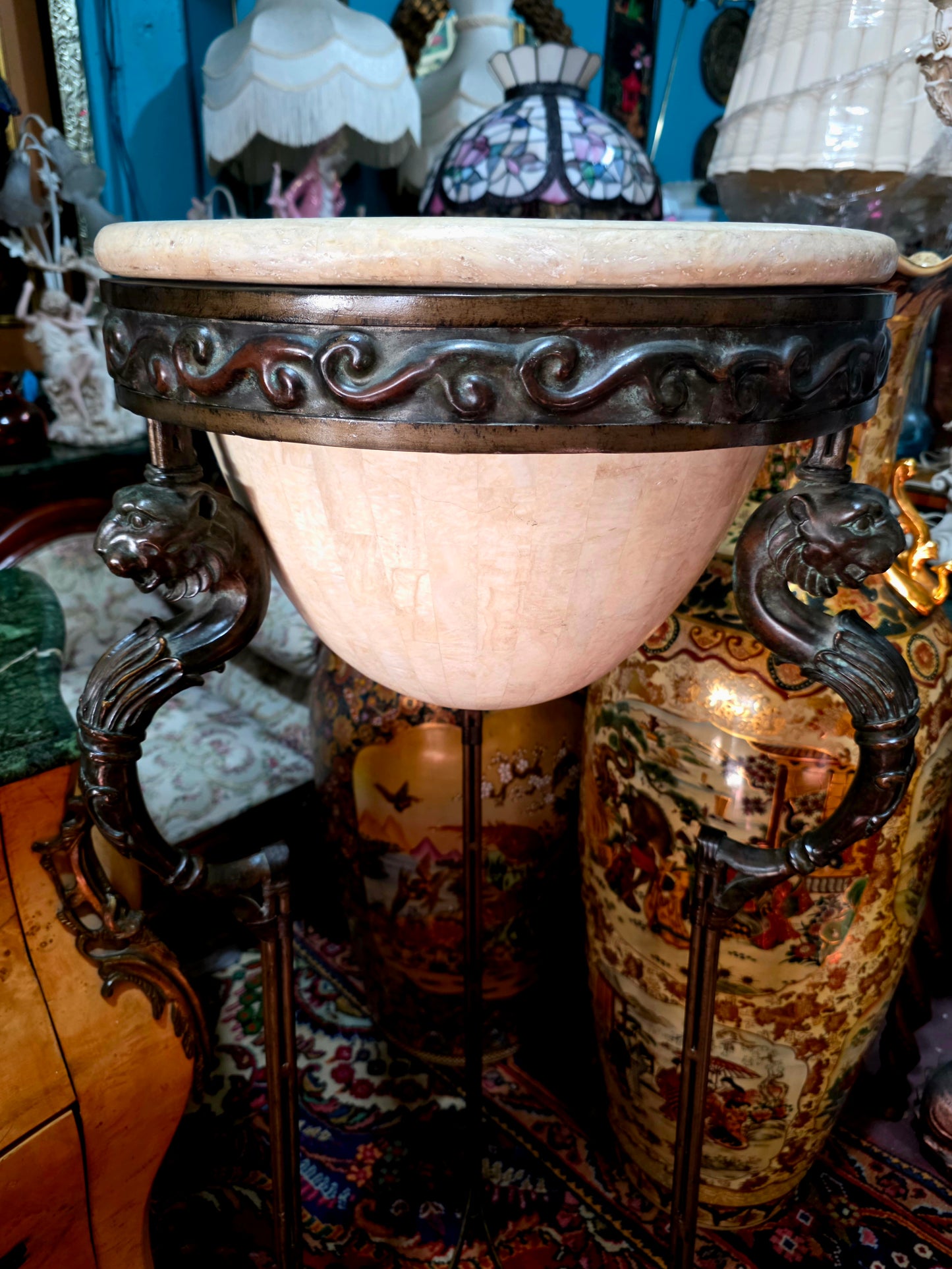 🎉Pedestal de bronce y alabastro de lujo🎉