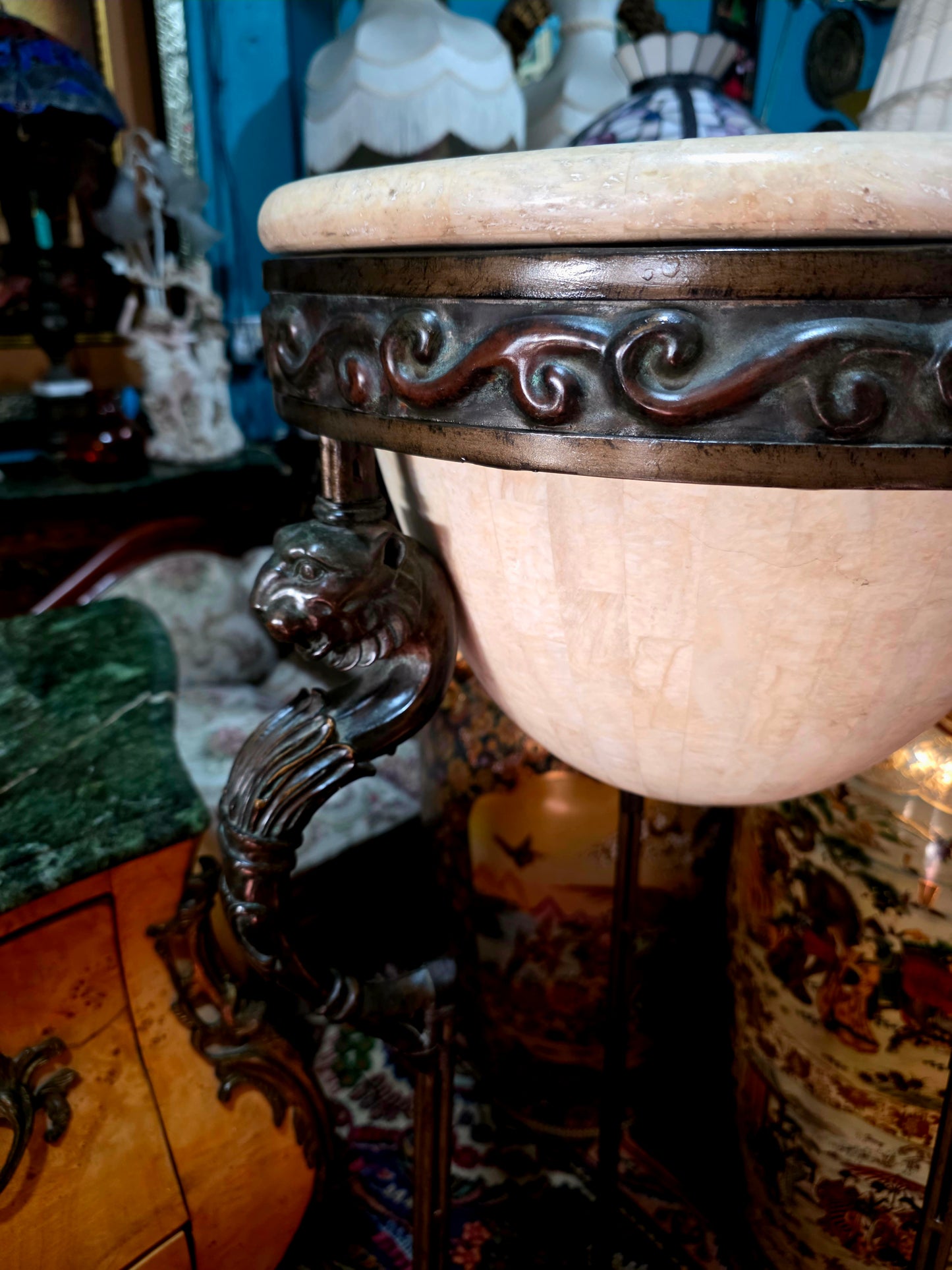 🎉Pedestal de bronce y alabastro de lujo🎉