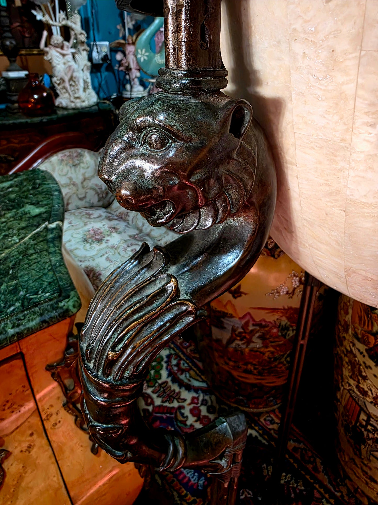 🎉Pedestal de bronce y alabastro de lujo🎉