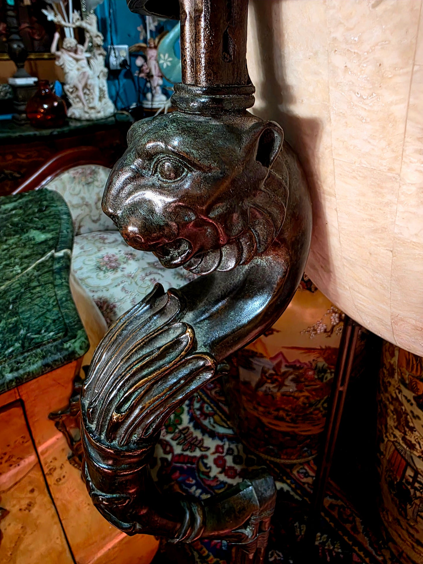 🎉Pedestal de bronce y alabastro de lujo🎉