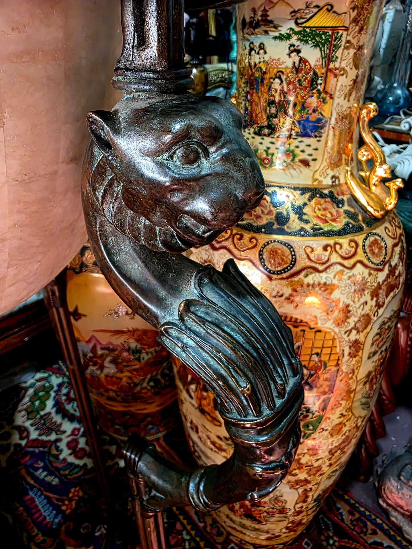 🎉Pedestal de bronce y alabastro de lujo🎉