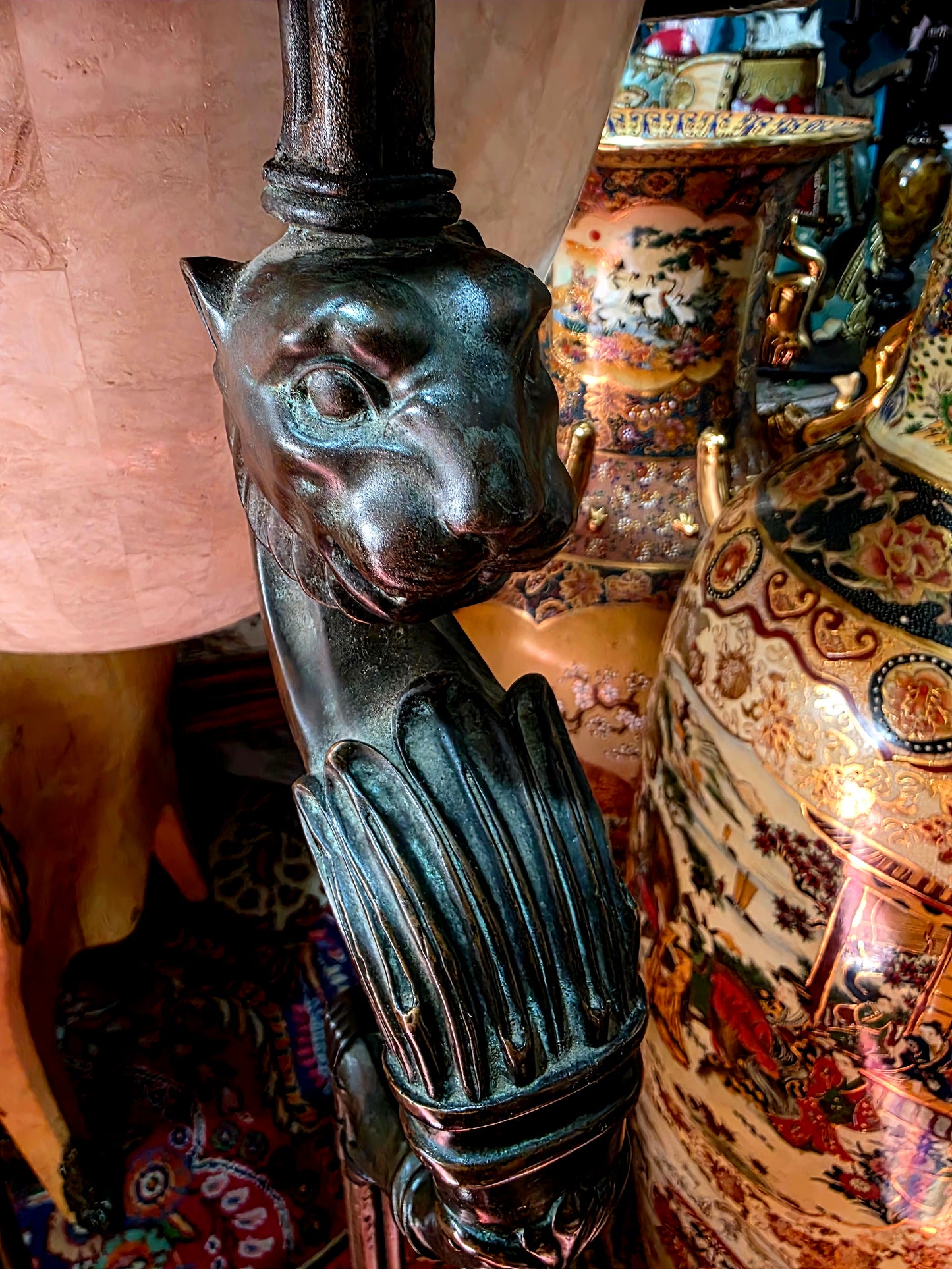 🎉Pedestal de bronce y alabastro de lujo🎉