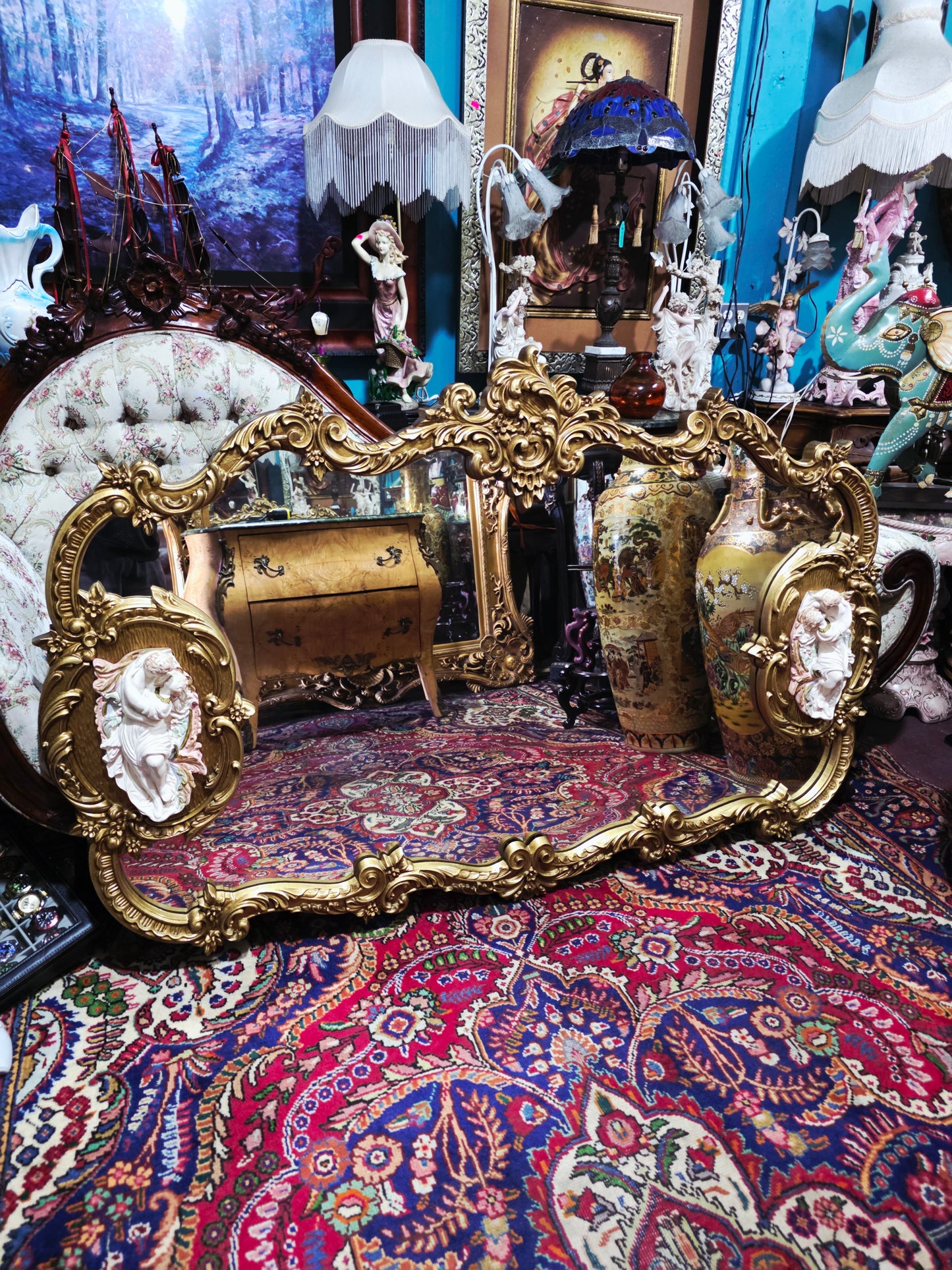 🩷Espejo Rococo Con Decoración de Romeo Y Julieta🩷