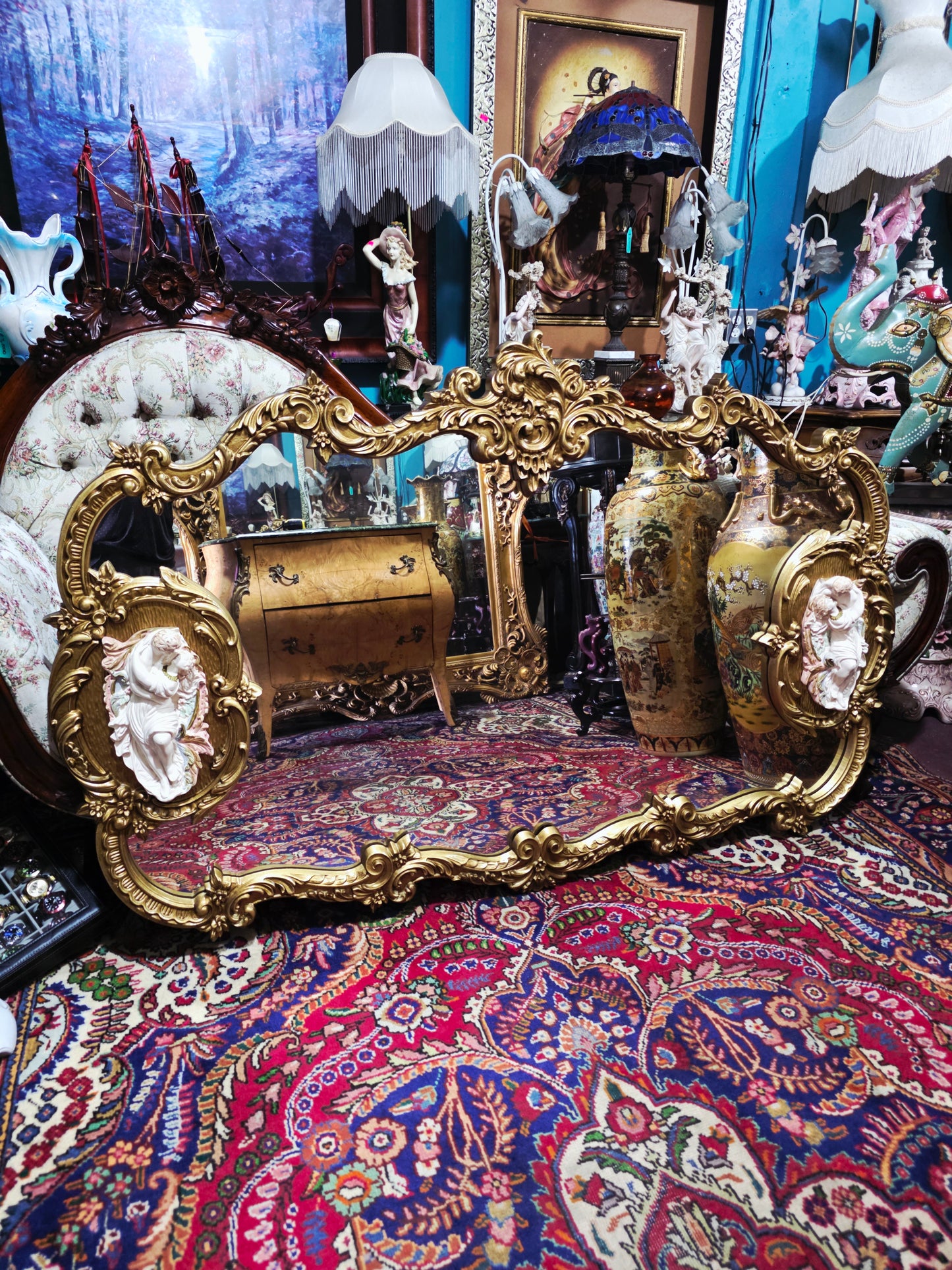 🩷Espejo Rococo Con Decoración de Romeo Y Julieta🩷