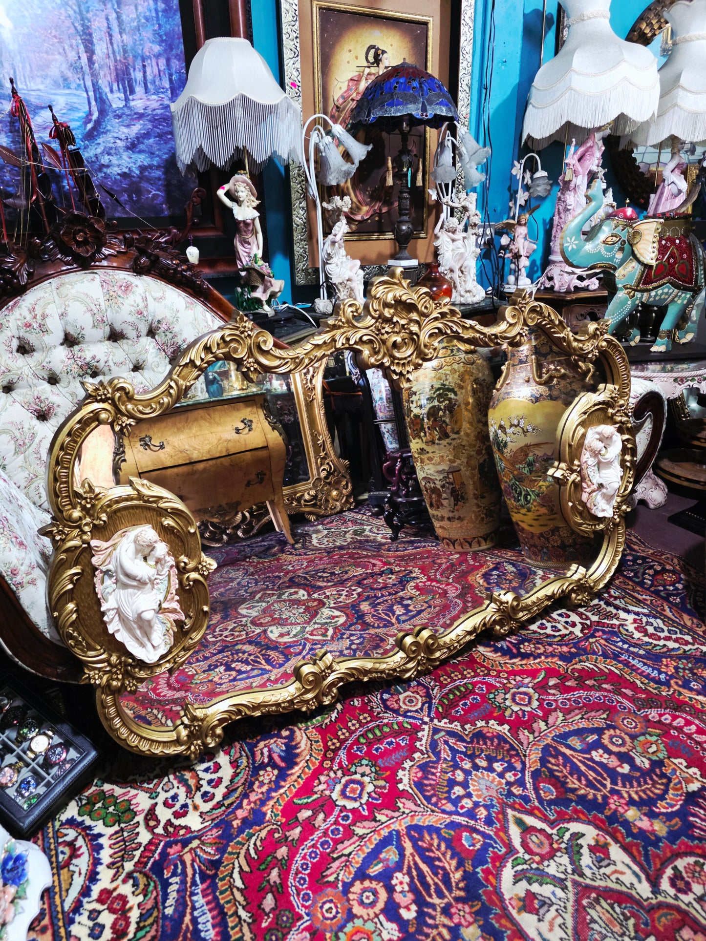 🩷Espejo Rococo Con Decoración de Romeo Y Julieta🩷