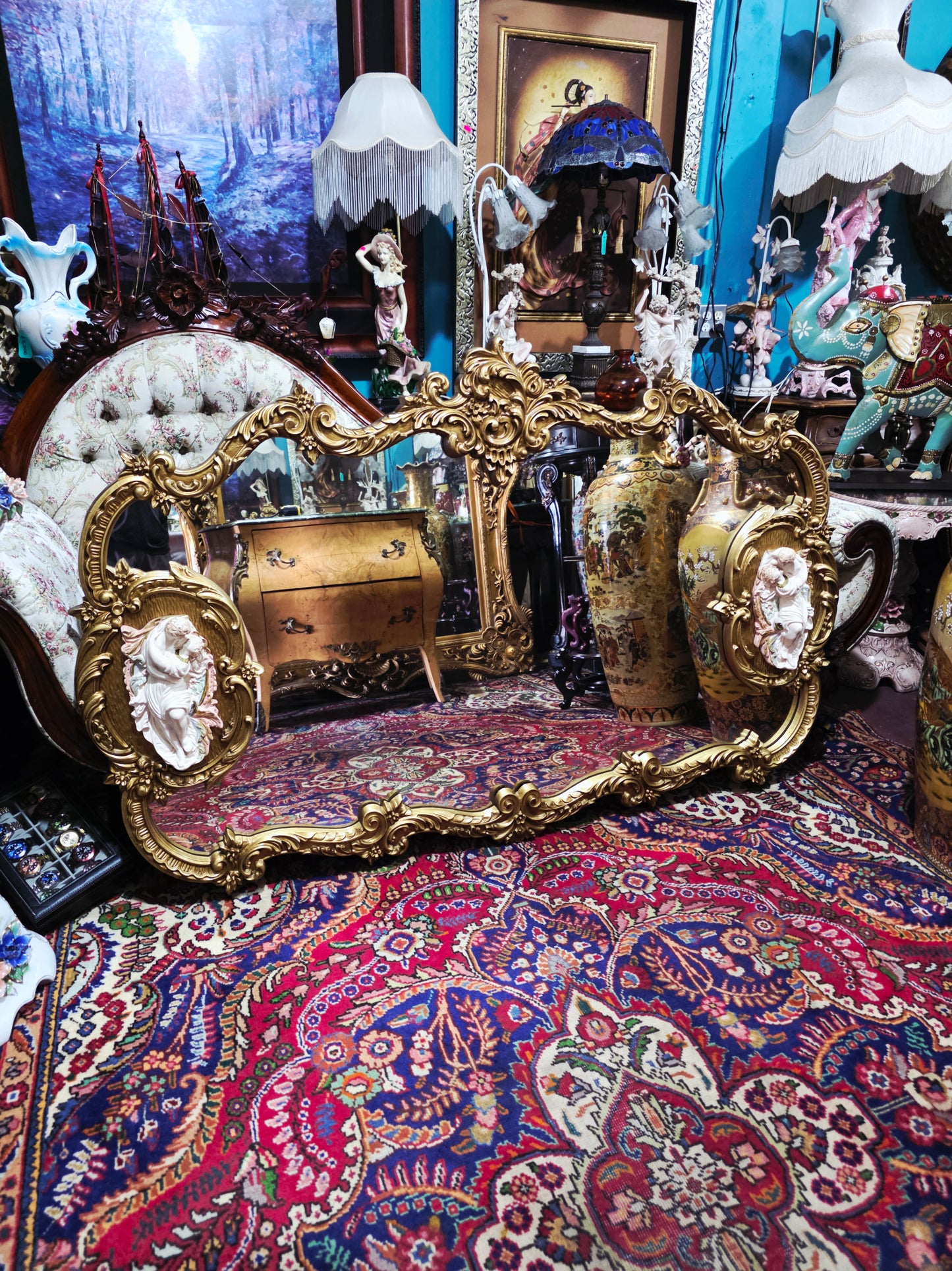 🩷Espejo Rococo Con Decoración de Romeo Y Julieta🩷