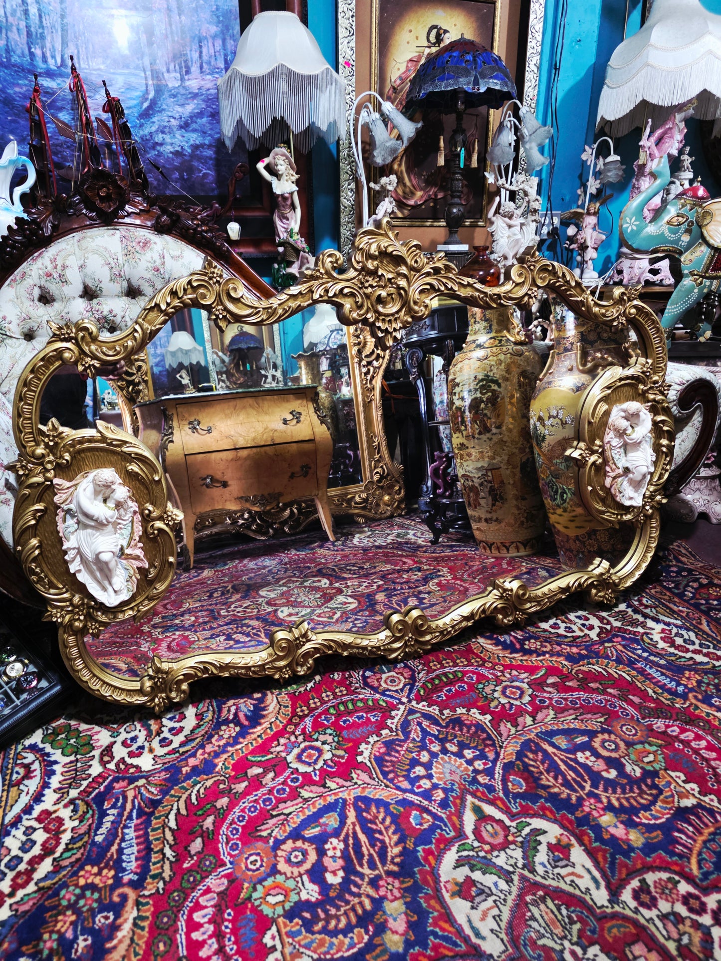 🩷Espejo Rococo Con Decoración de Romeo Y Julieta🩷