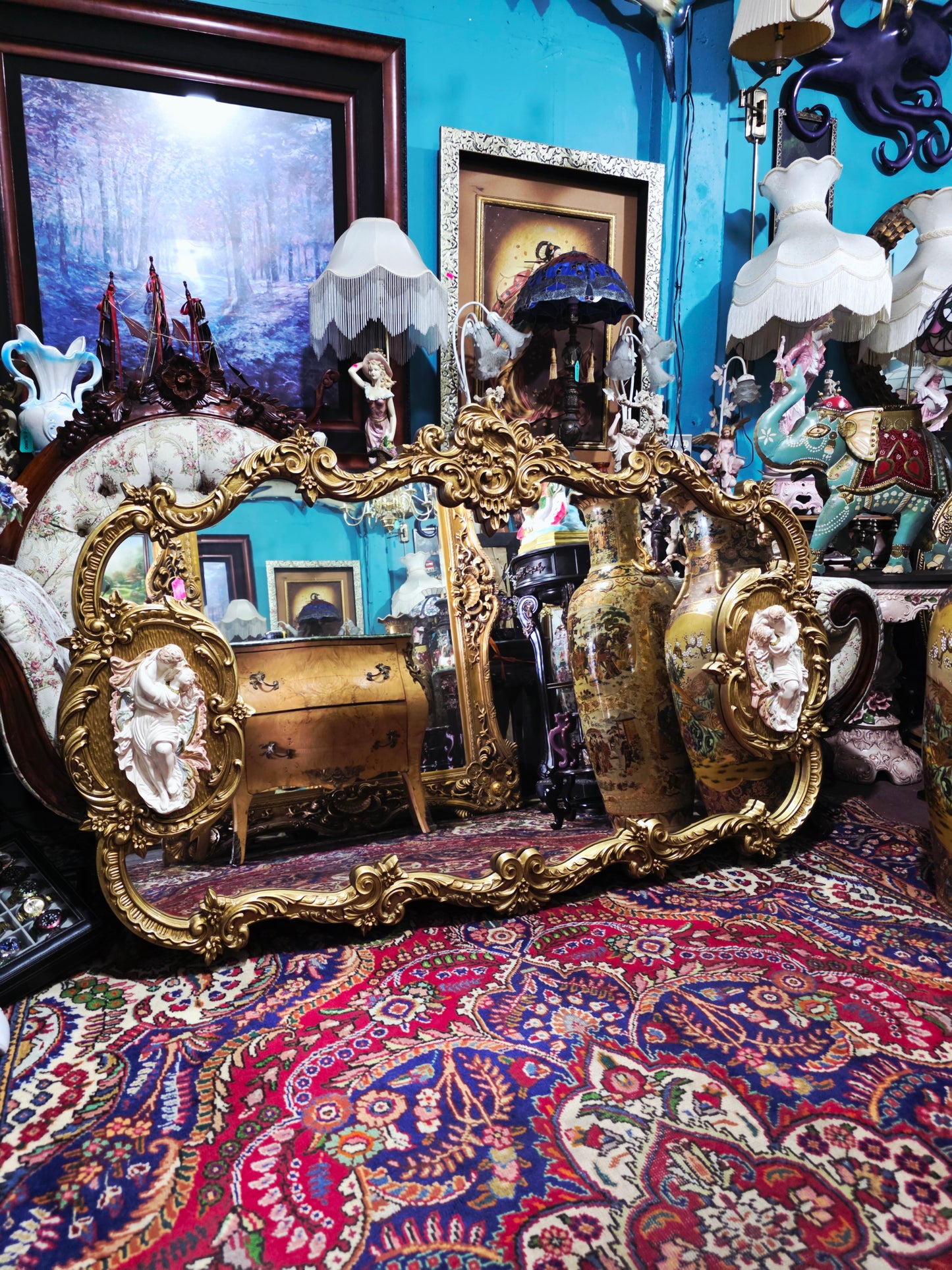 🩷Espejo Rococo Con Decoración de Romeo Y Julieta🩷