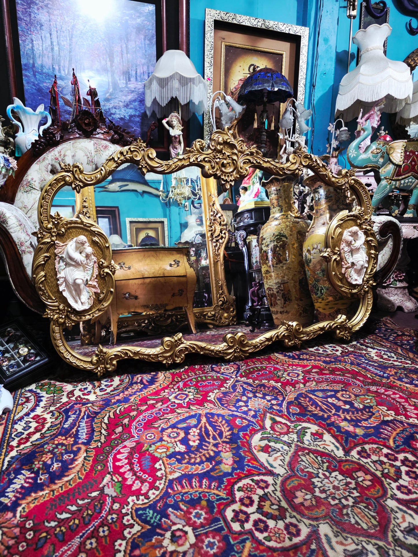 🩷Espejo Rococo Con Decoración de Romeo Y Julieta🩷