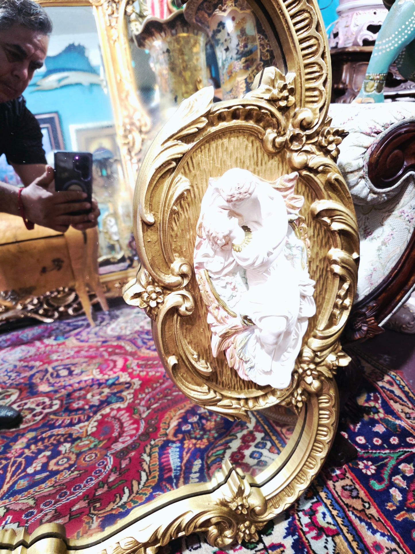 🩷Espejo Rococo Con Decoración de Romeo Y Julieta🩷