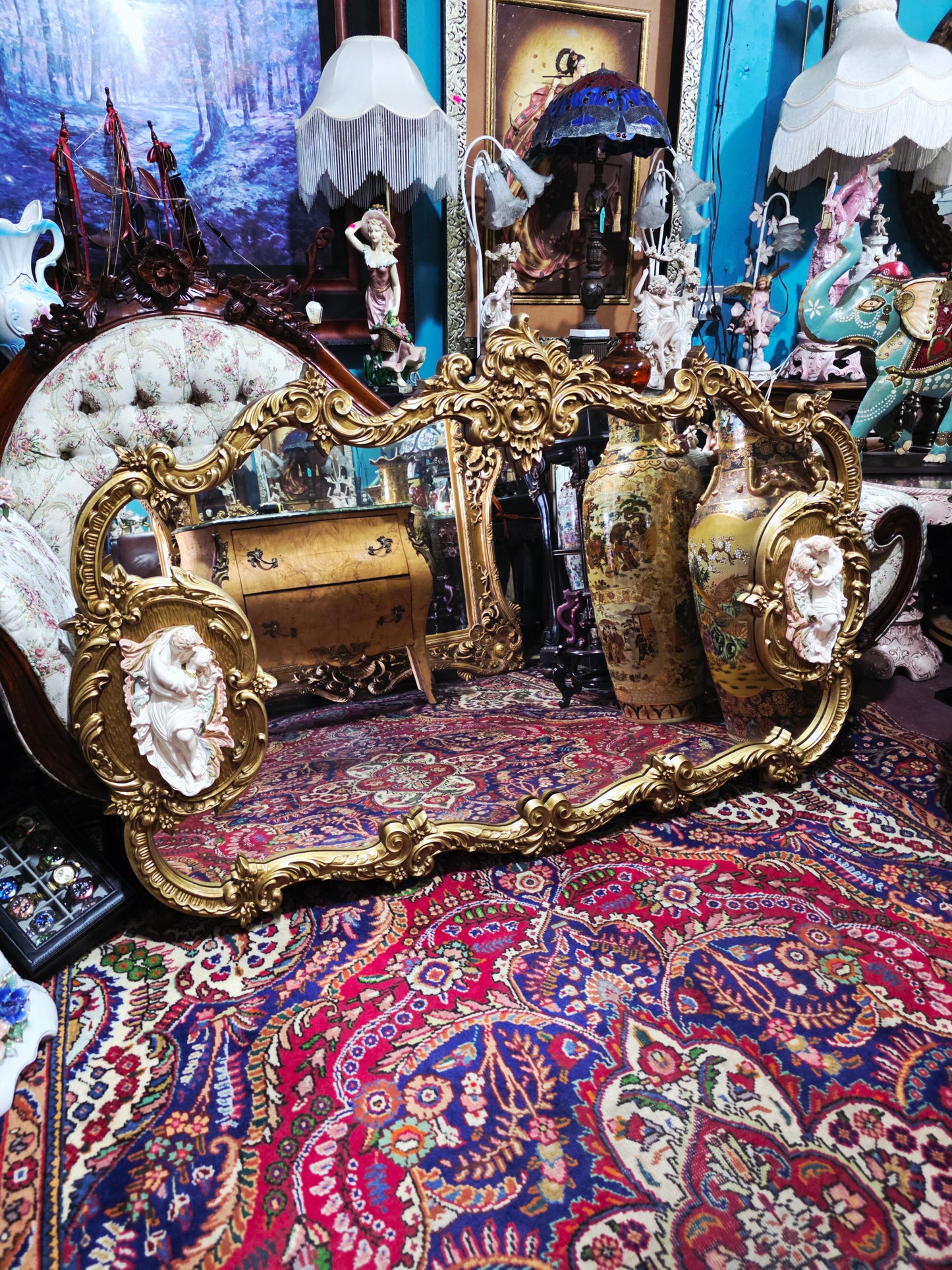 🩷Espejo Rococo Con Decoración de Romeo Y Julieta🩷