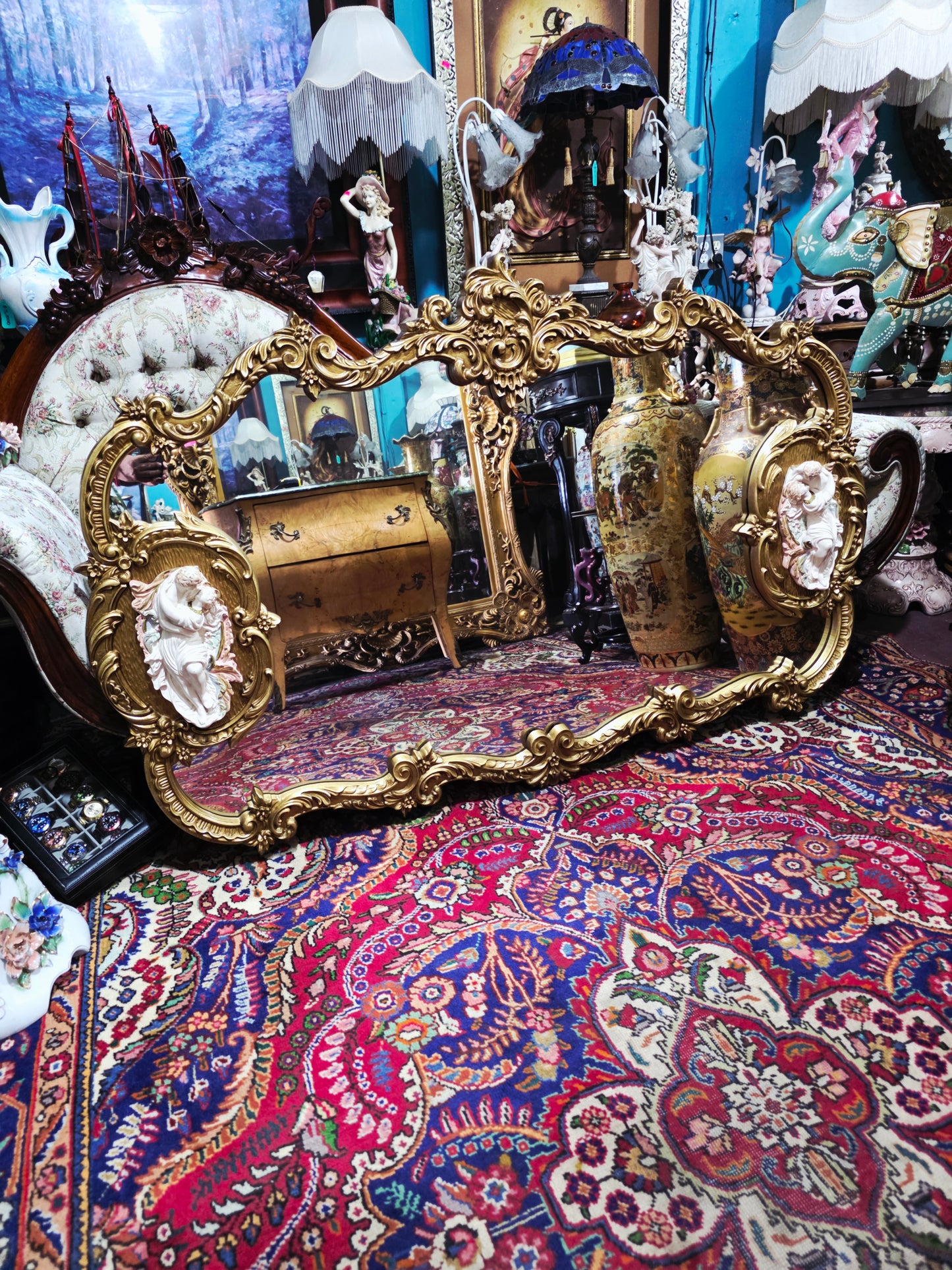 🩷Espejo Rococo Con Decoración de Romeo Y Julieta🩷