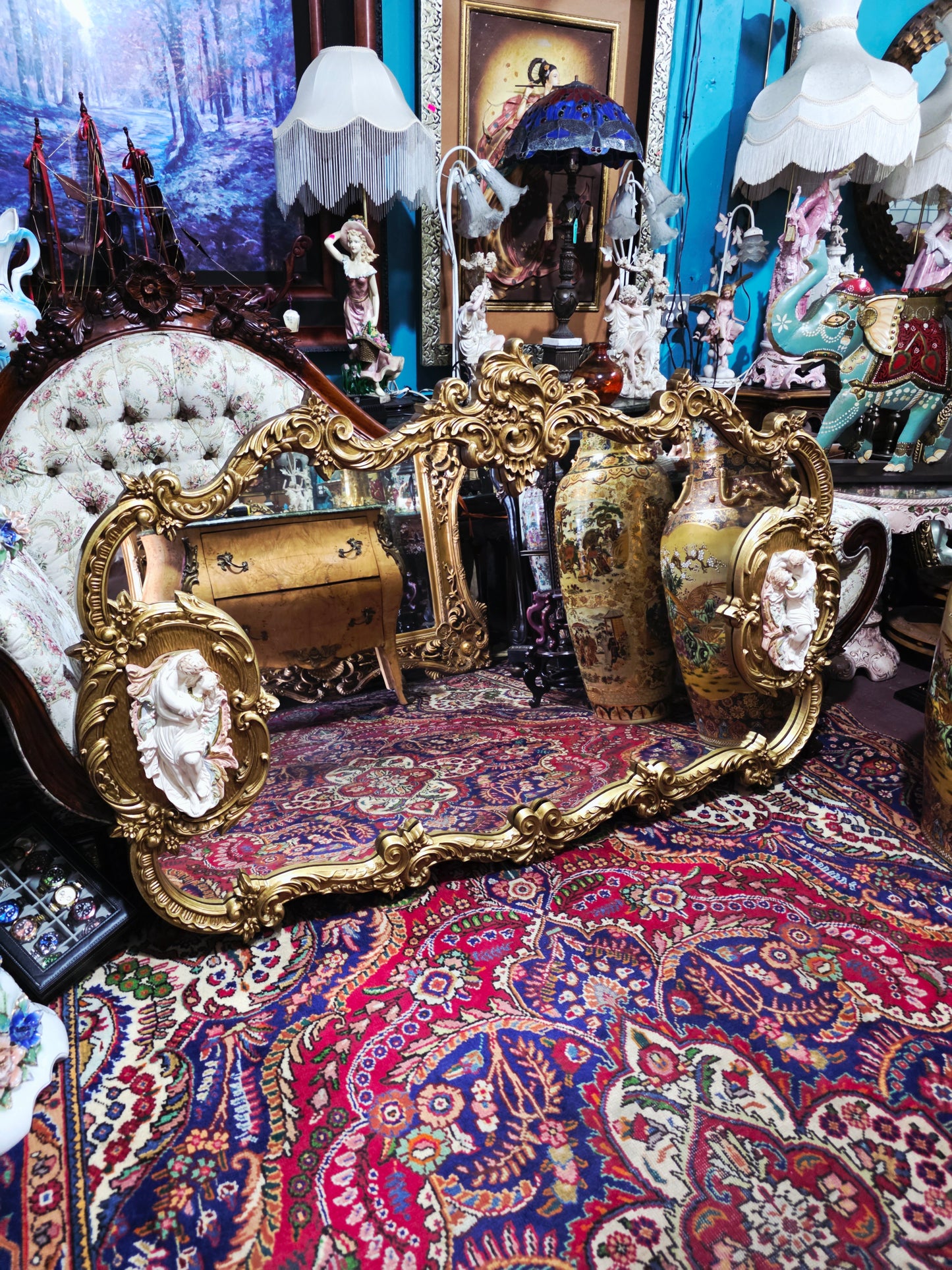 🩷Espejo Rococo Con Decoración de Romeo Y Julieta🩷