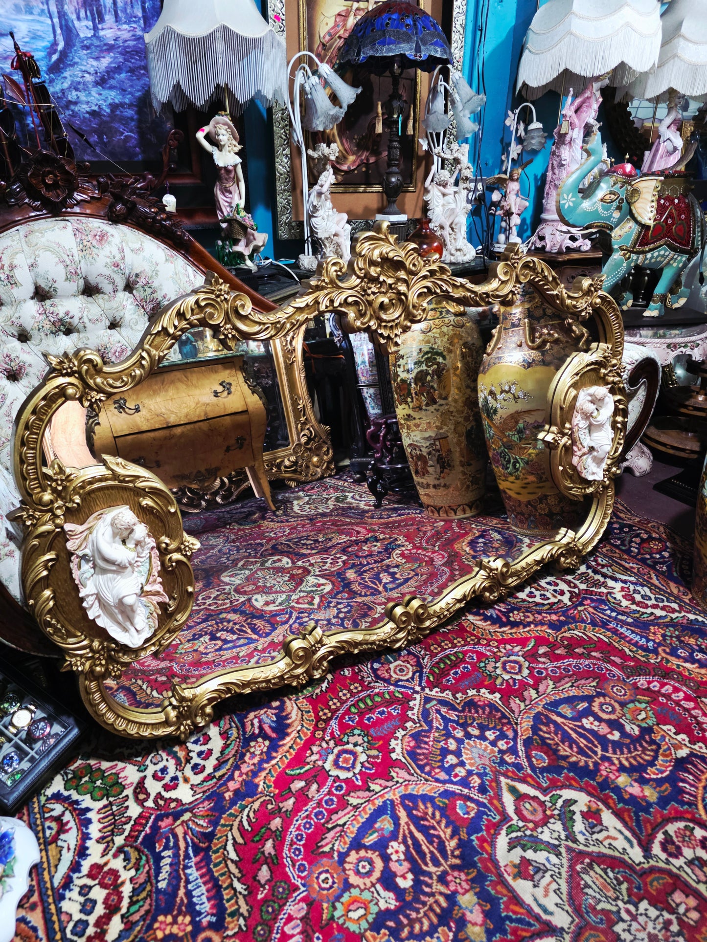 🩷Espejo Rococo Con Decoración de Romeo Y Julieta🩷