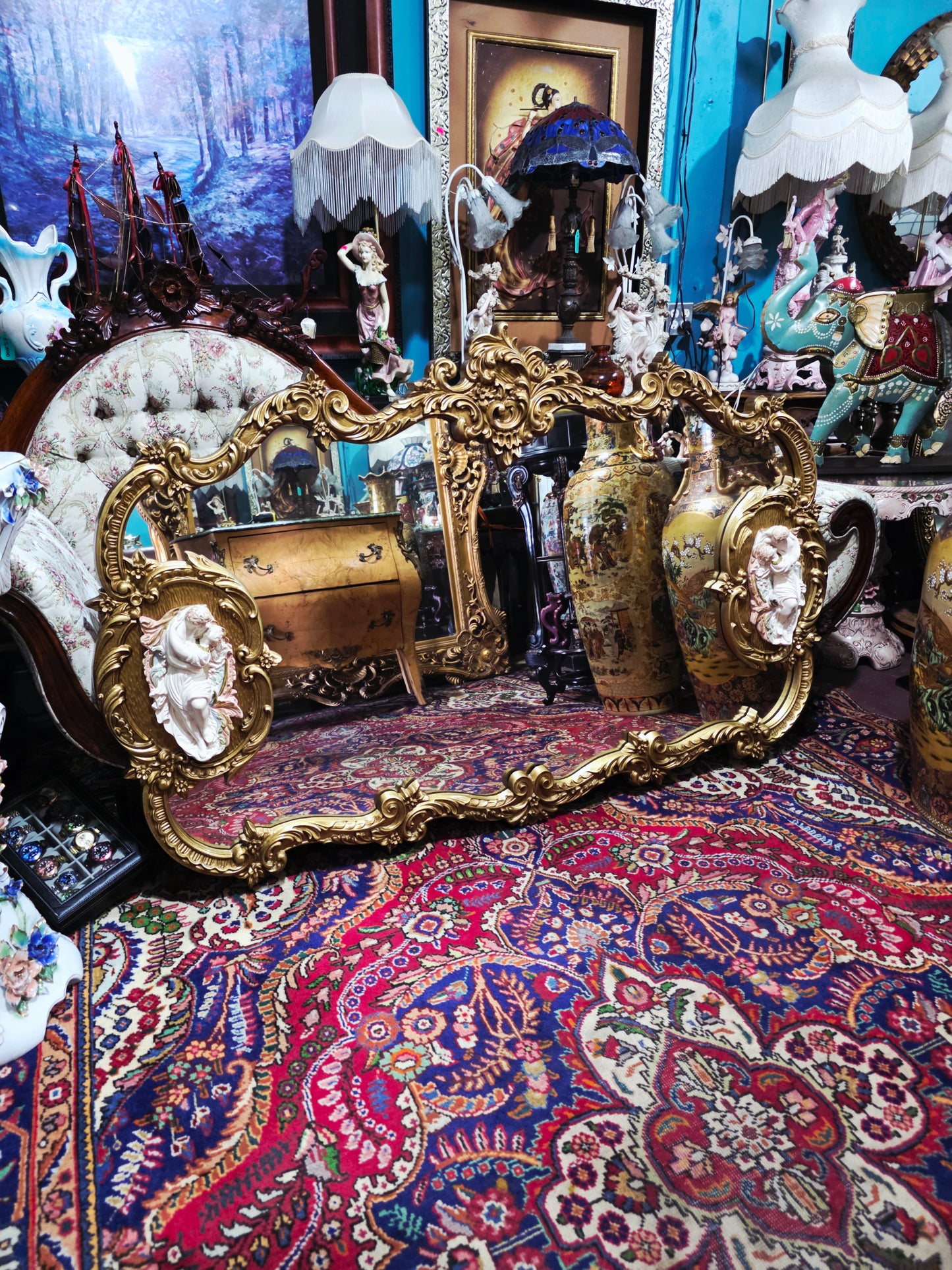 🩷Espejo Rococo Con Decoración de Romeo Y Julieta🩷