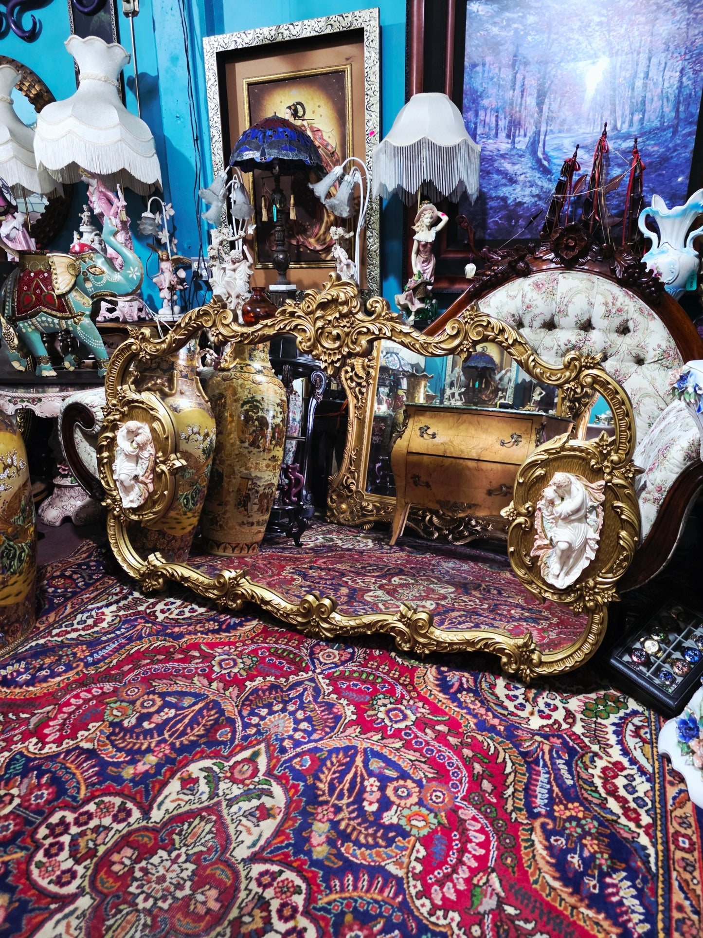 🩷Espejo Rococo Con Decoración de Romeo Y Julieta🩷