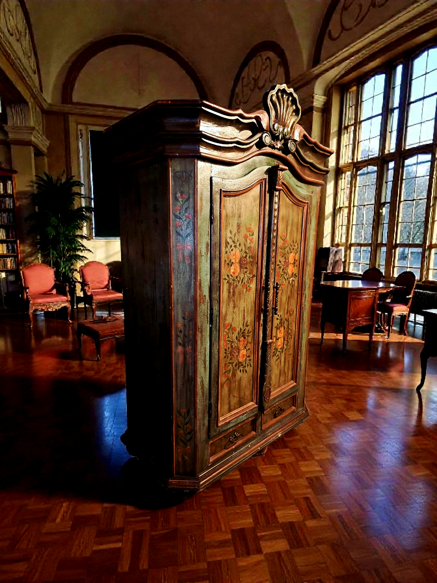 🌸 Polychrome Two-Door Wardrobe – Circa 1898, 127 Years of History 🎨